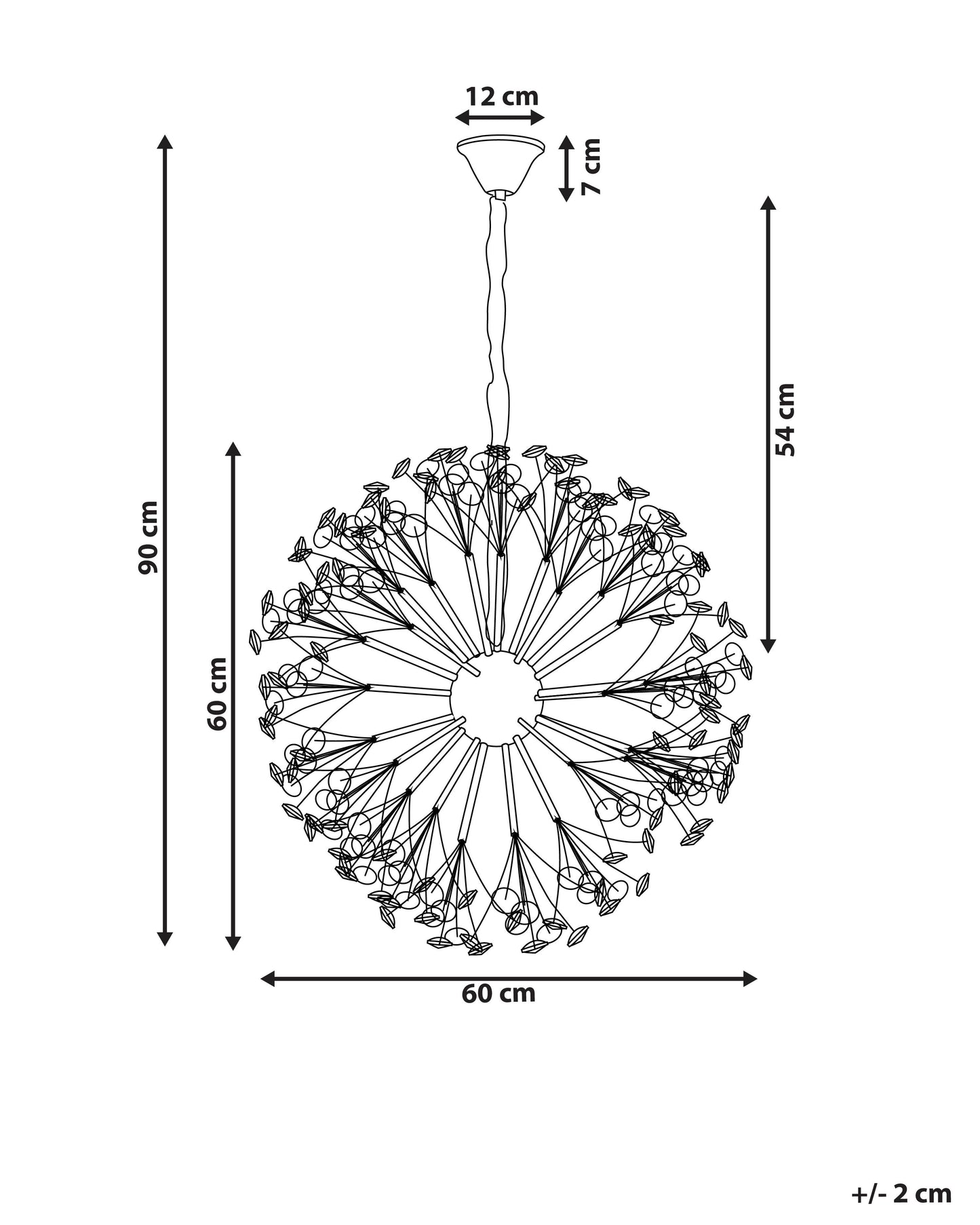 Chandelier TIMANE Glass Brass