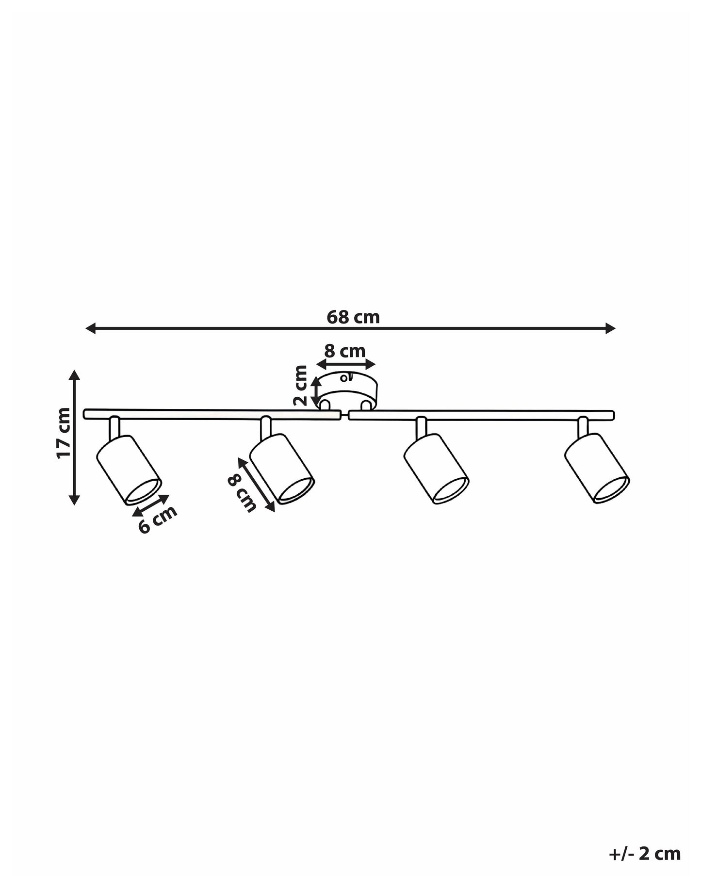 4 Light Spotlight NYANDO Metal White