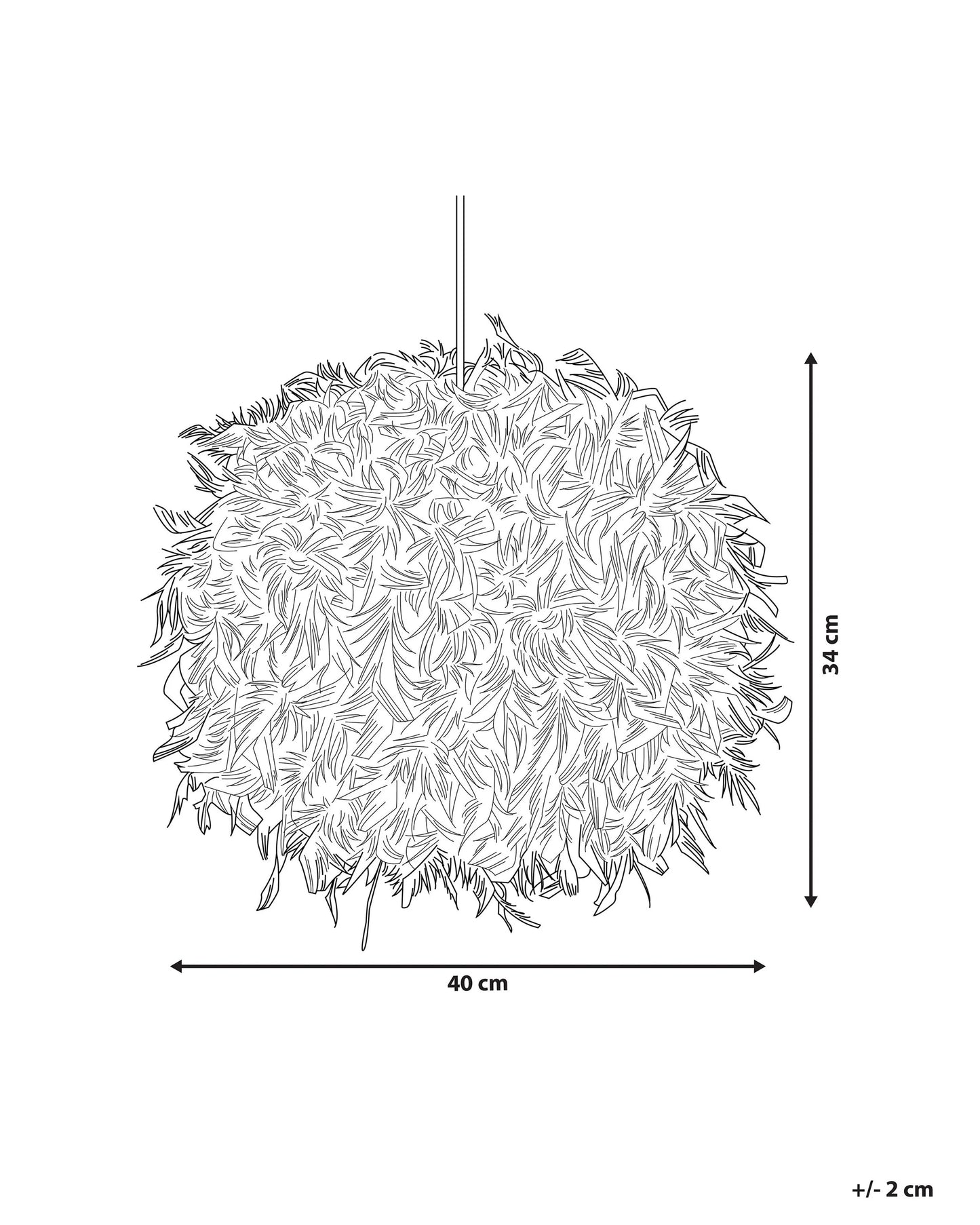 Pendant Lamp DRAVA Feathers White