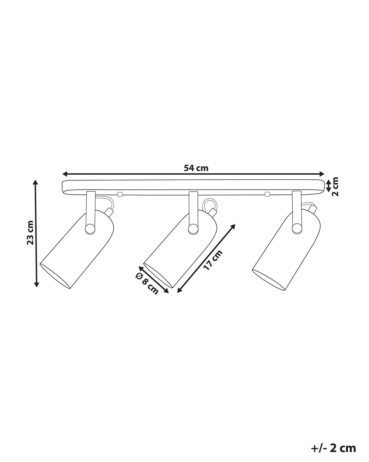 3 Light Spotlight TYRIA Adjustable Metal Black