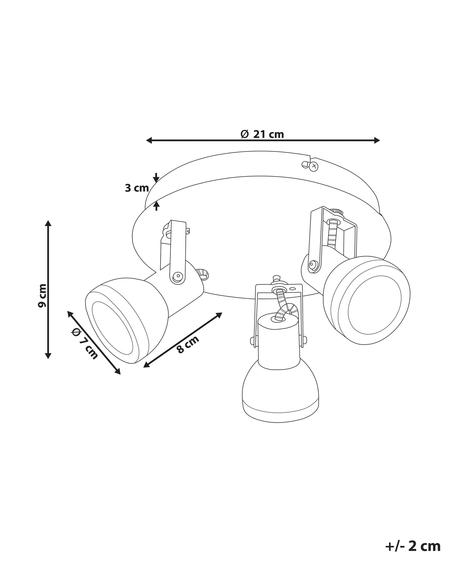 3 Light Spotlight BARO Adjustable Metal White