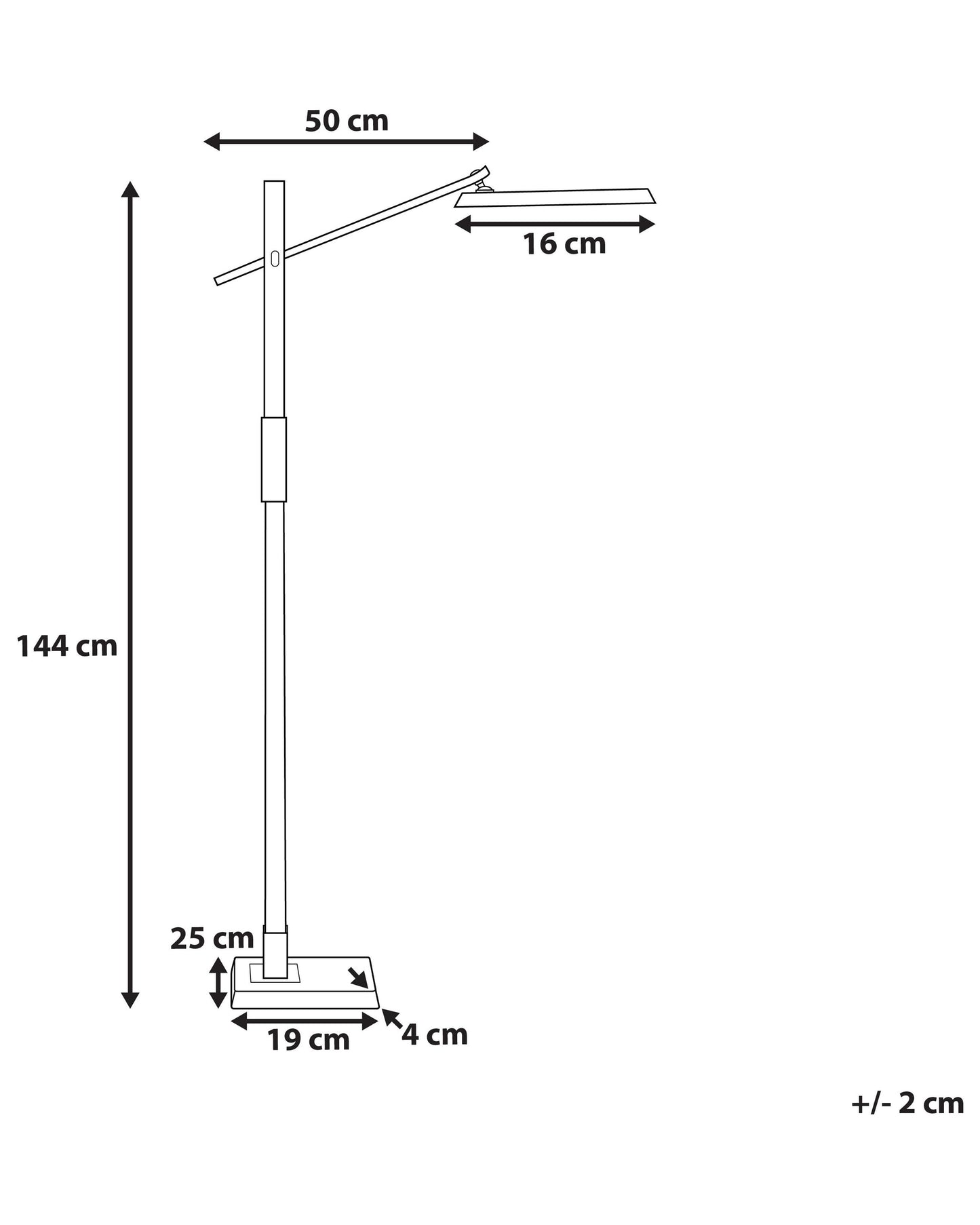 LED Floor Lamp AQUARIUS With Dimmer Metal Dark Grey
