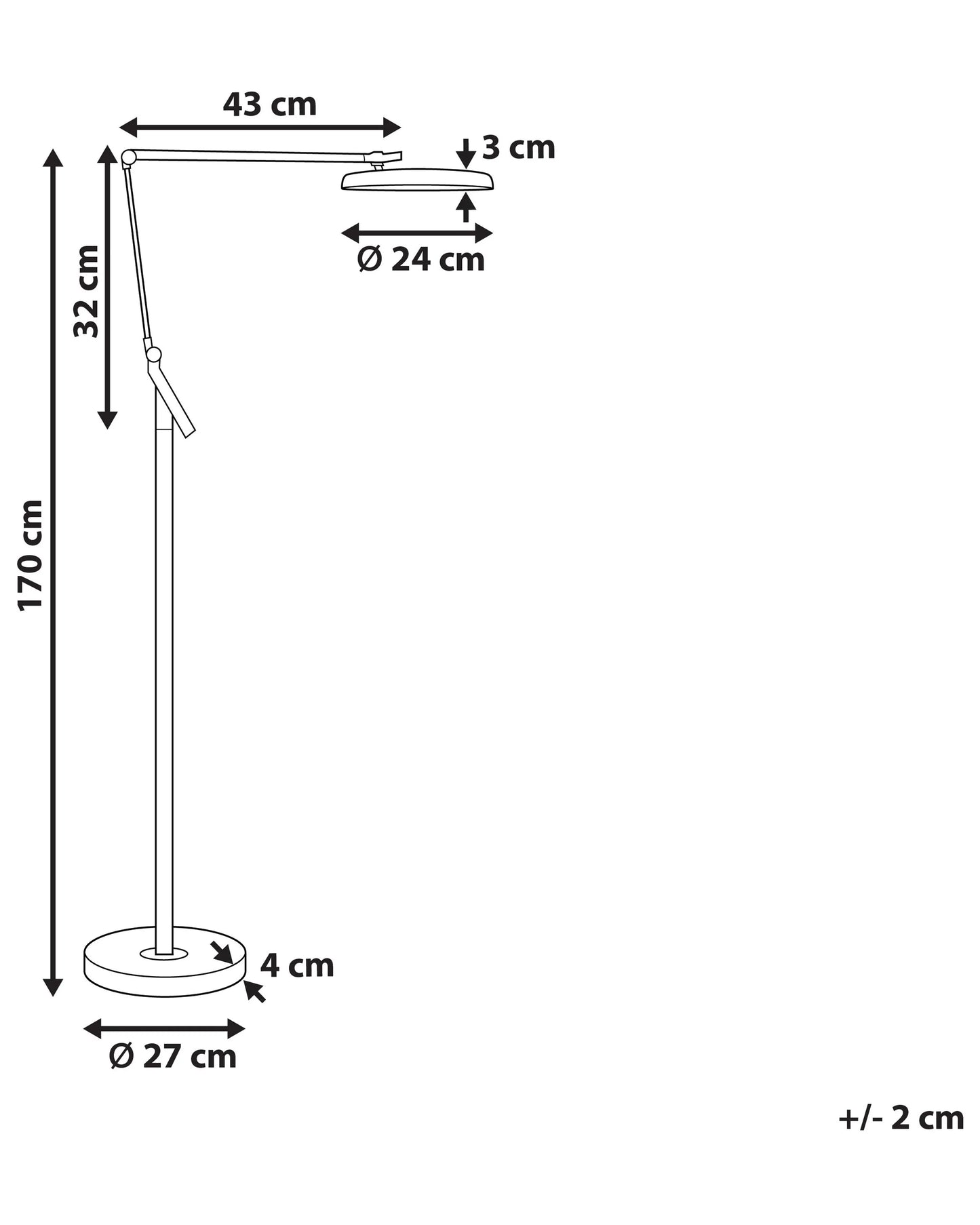 LED Floor Lamp CARINA With Dimmer Metal Silver