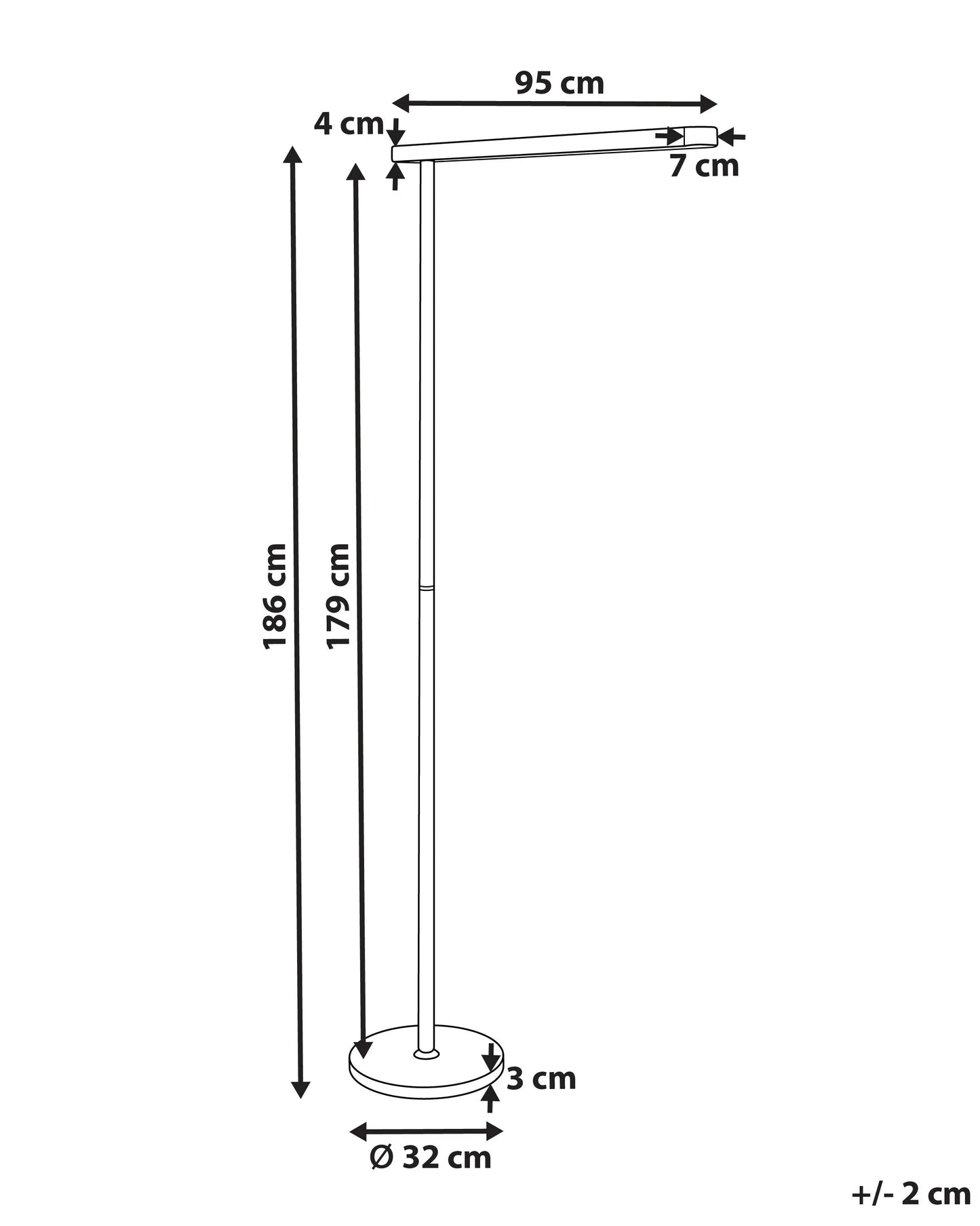 LED Floor Lamp PERSEUS Metal Silver