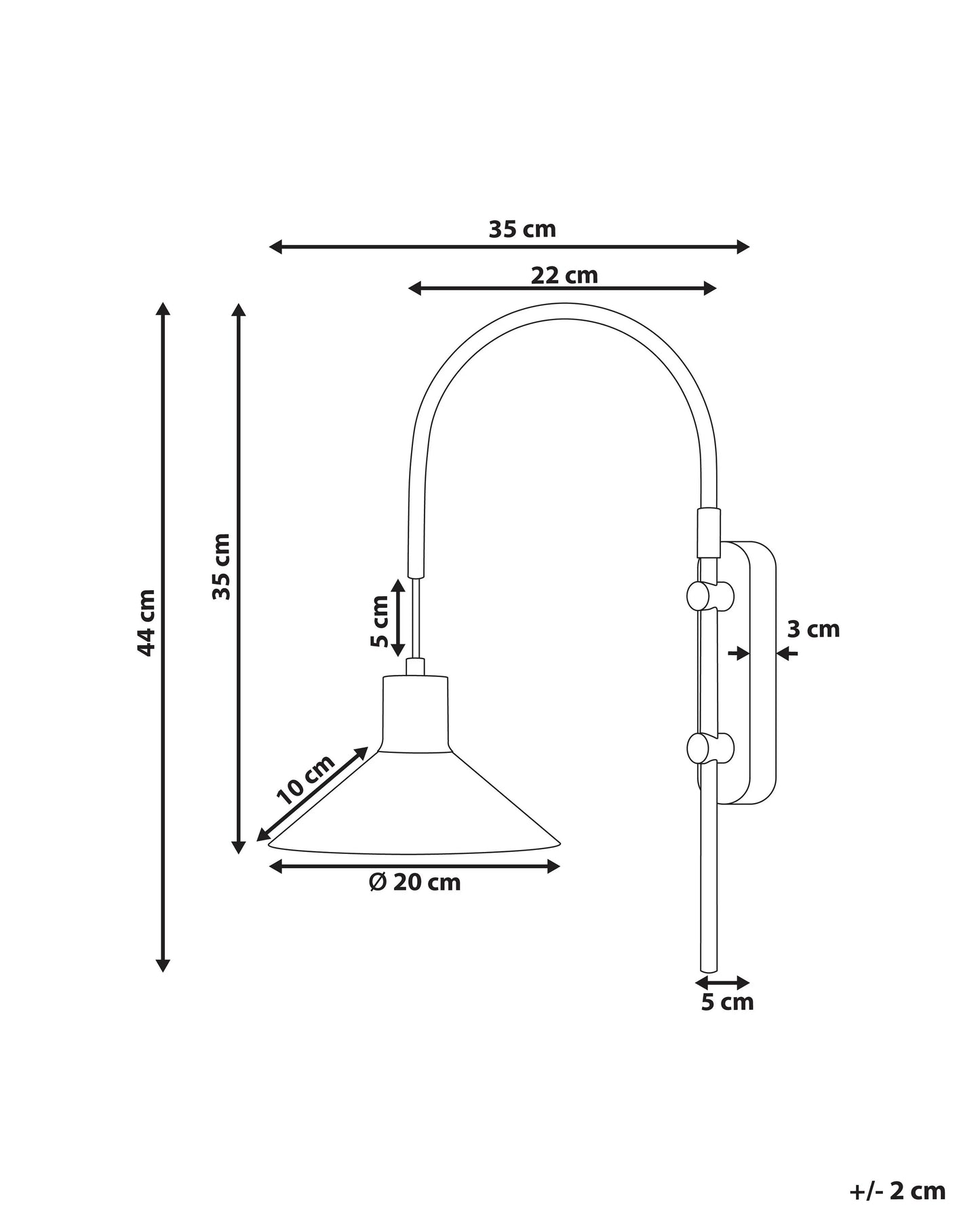Wall Lamp SISSA Adjustable Metal Black