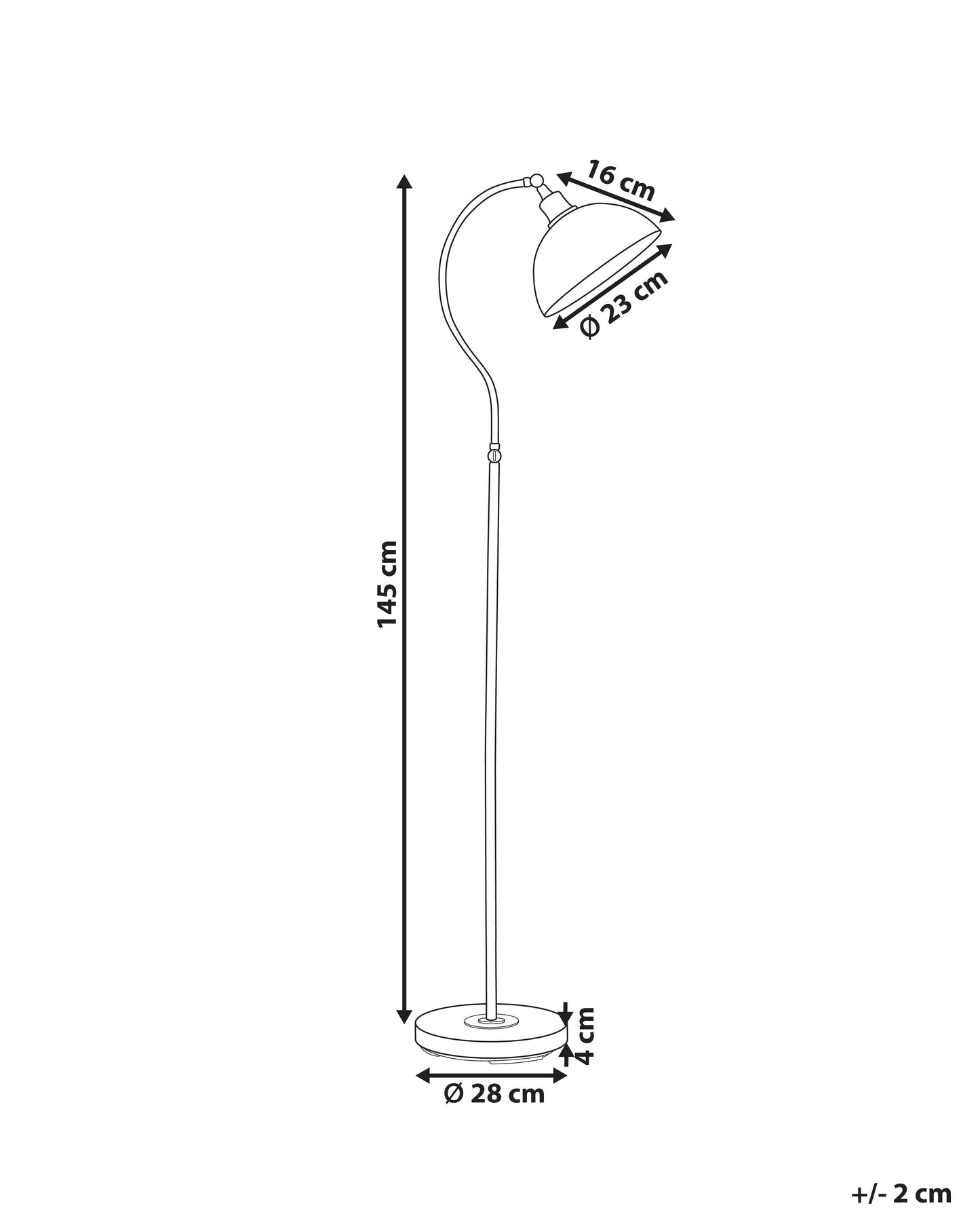 Floor Lamp LENNON Adjustable Metal Black