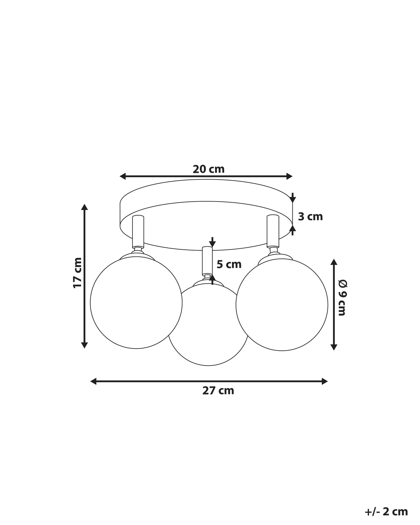 Ceiling Lamp MAVILLA Glass Brass