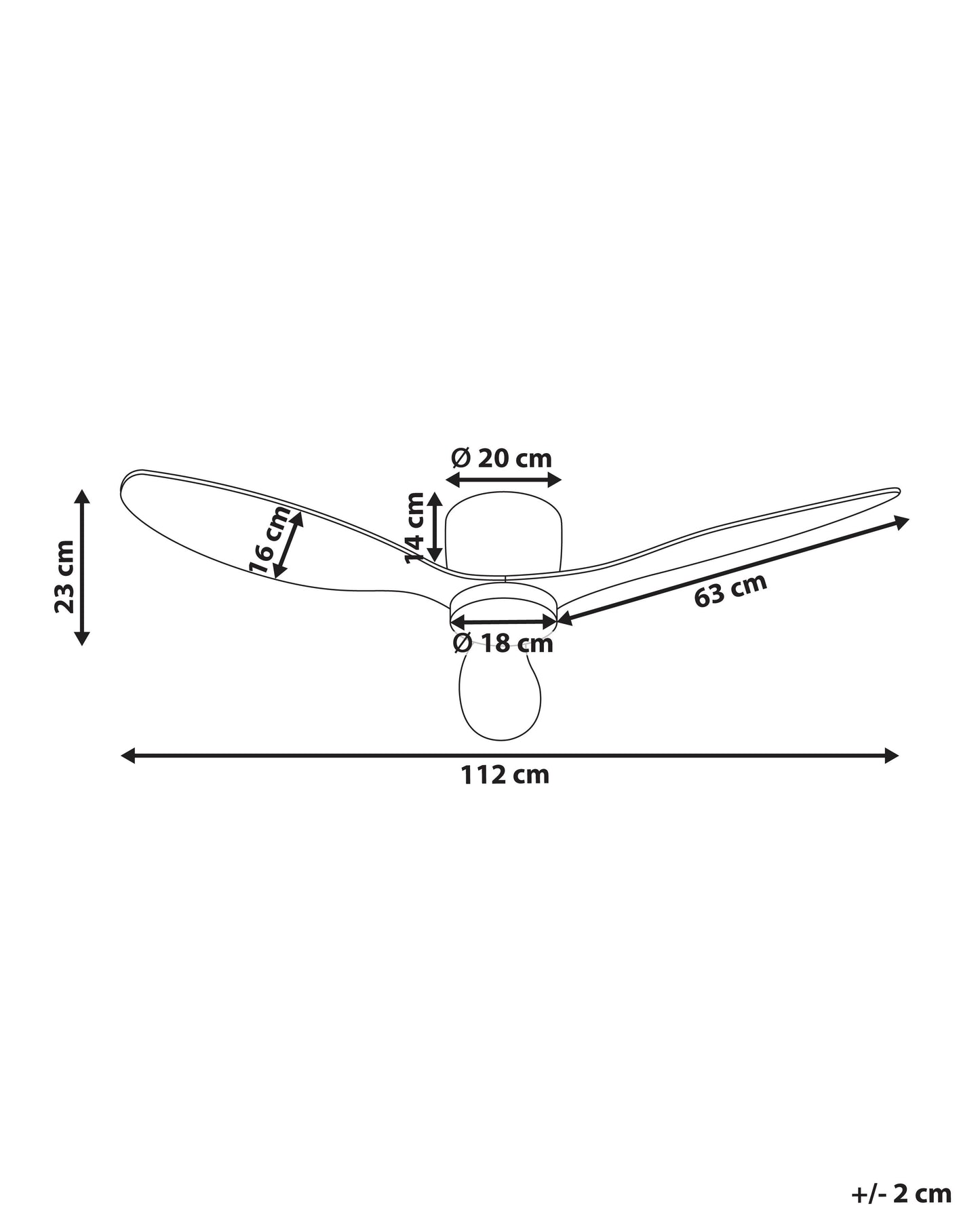 Ceiling Fan With Light VEMBAR With Remote LED White