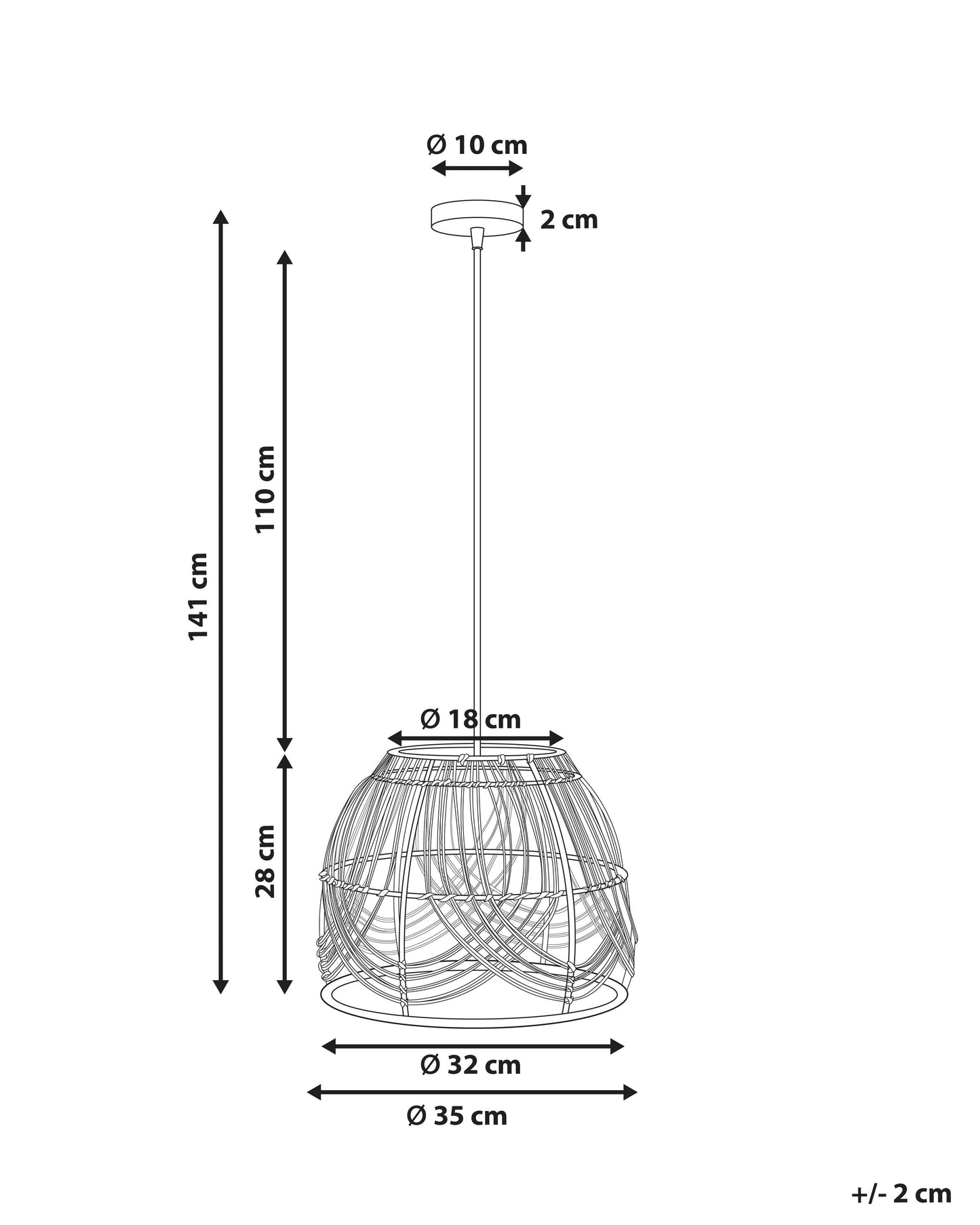 Pendant Lamp POSTRERO Rattan Natural