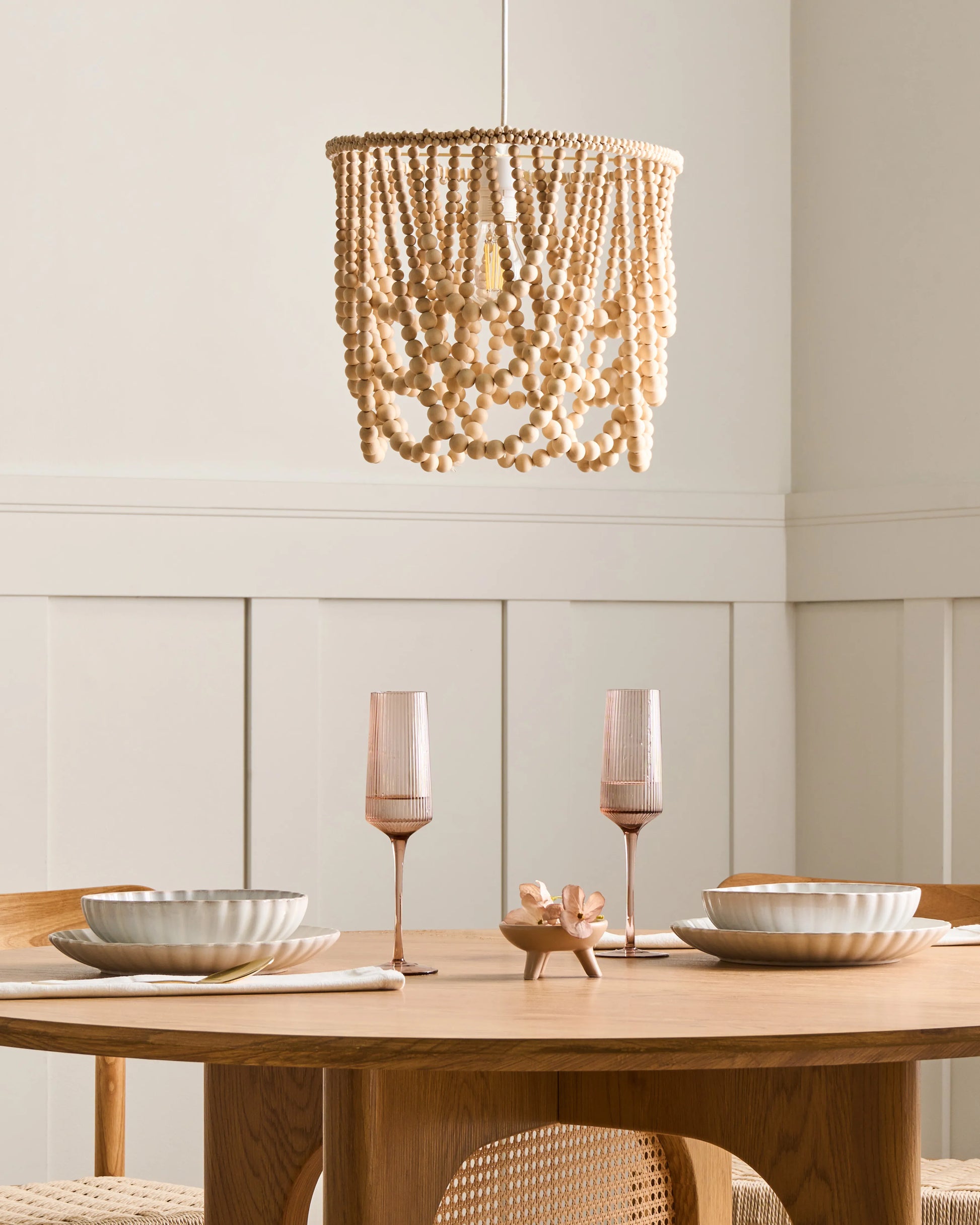  Chandelier PUSWELI Wood Light Brown