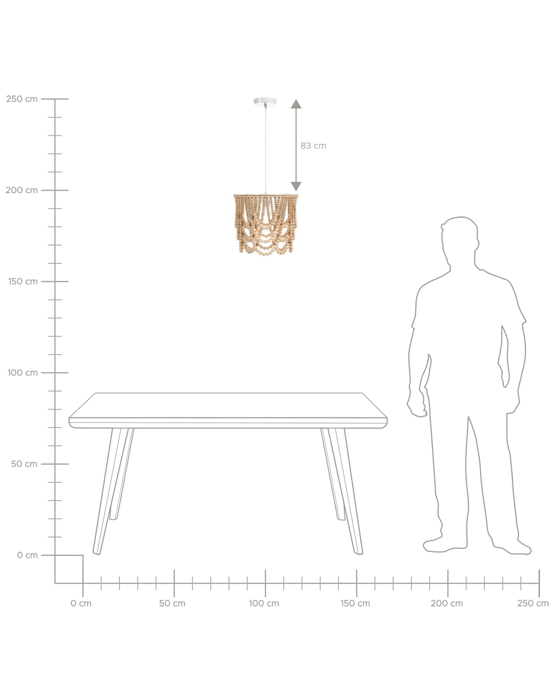  Chandelier PUSWELI Wood Light Brown