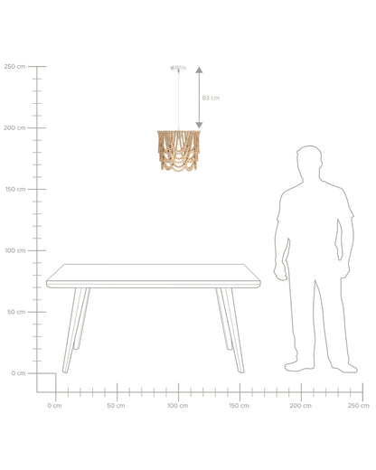  Chandelier PUSWELI Wood Light Brown