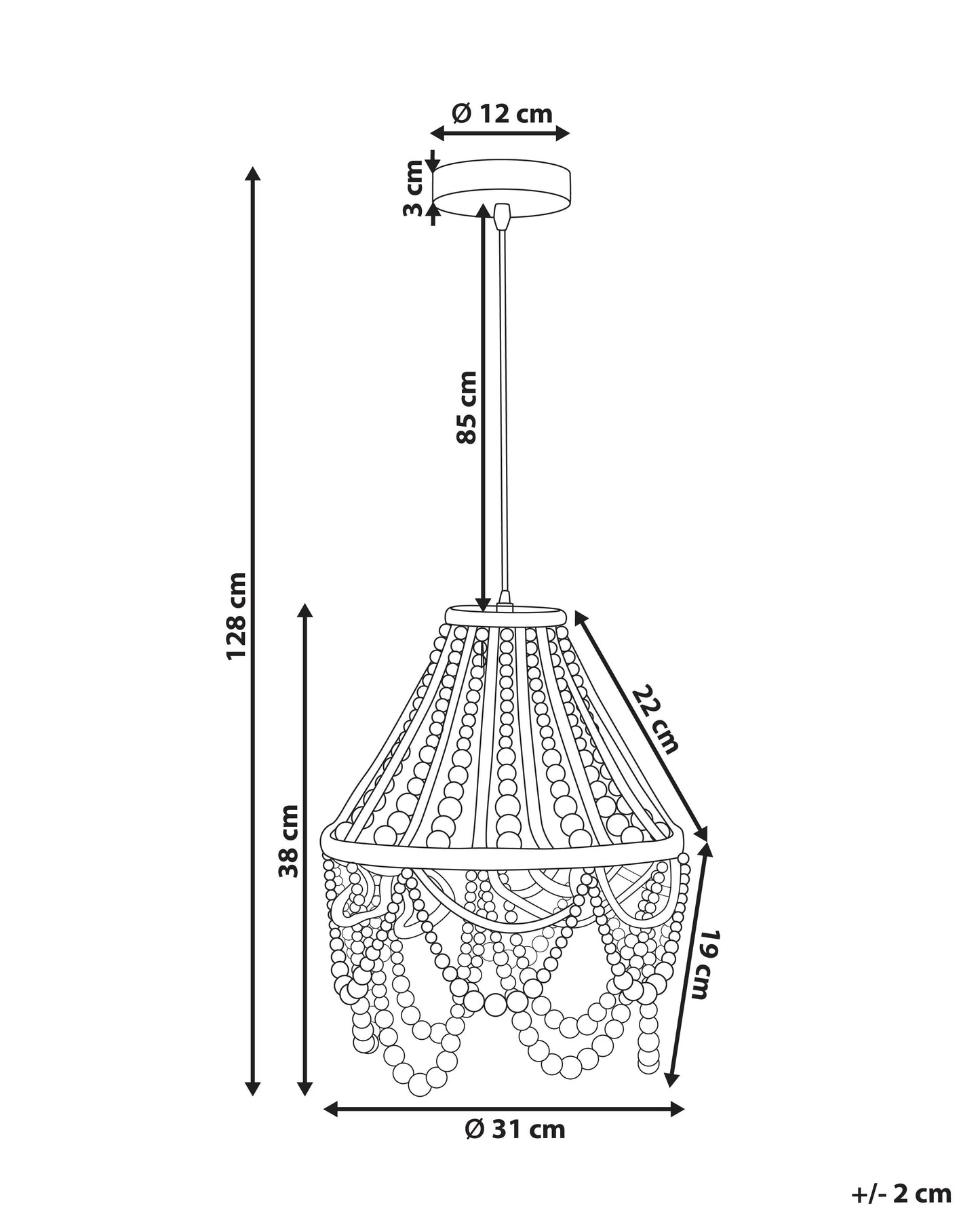  Chandelier MENIK Wood Light Brown
