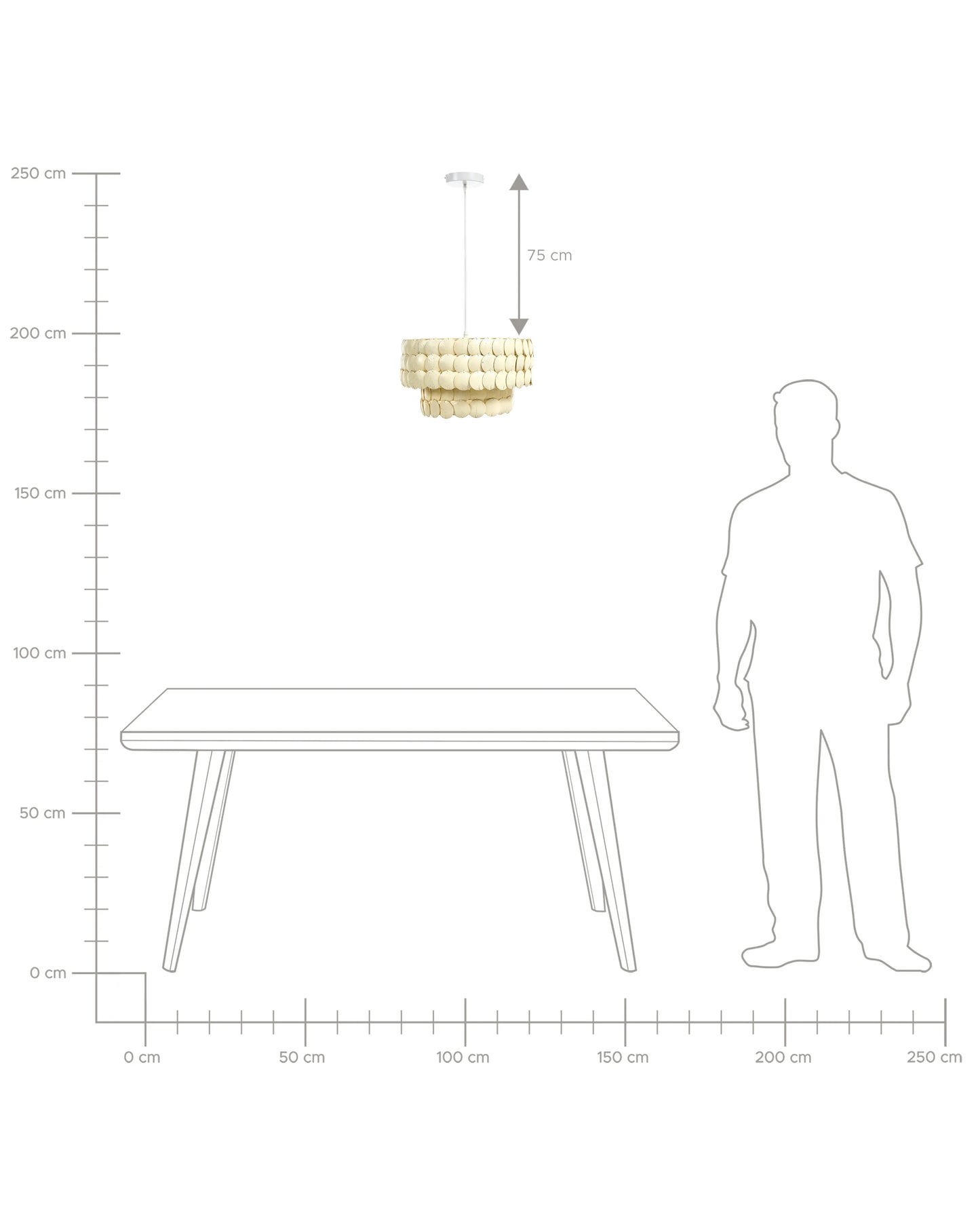  Chandelier KOTMALE Coconut Shell Light Beige