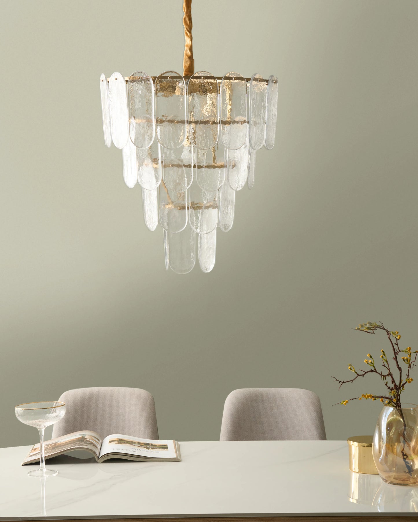 Chandelier CARAVELI Glass Brass