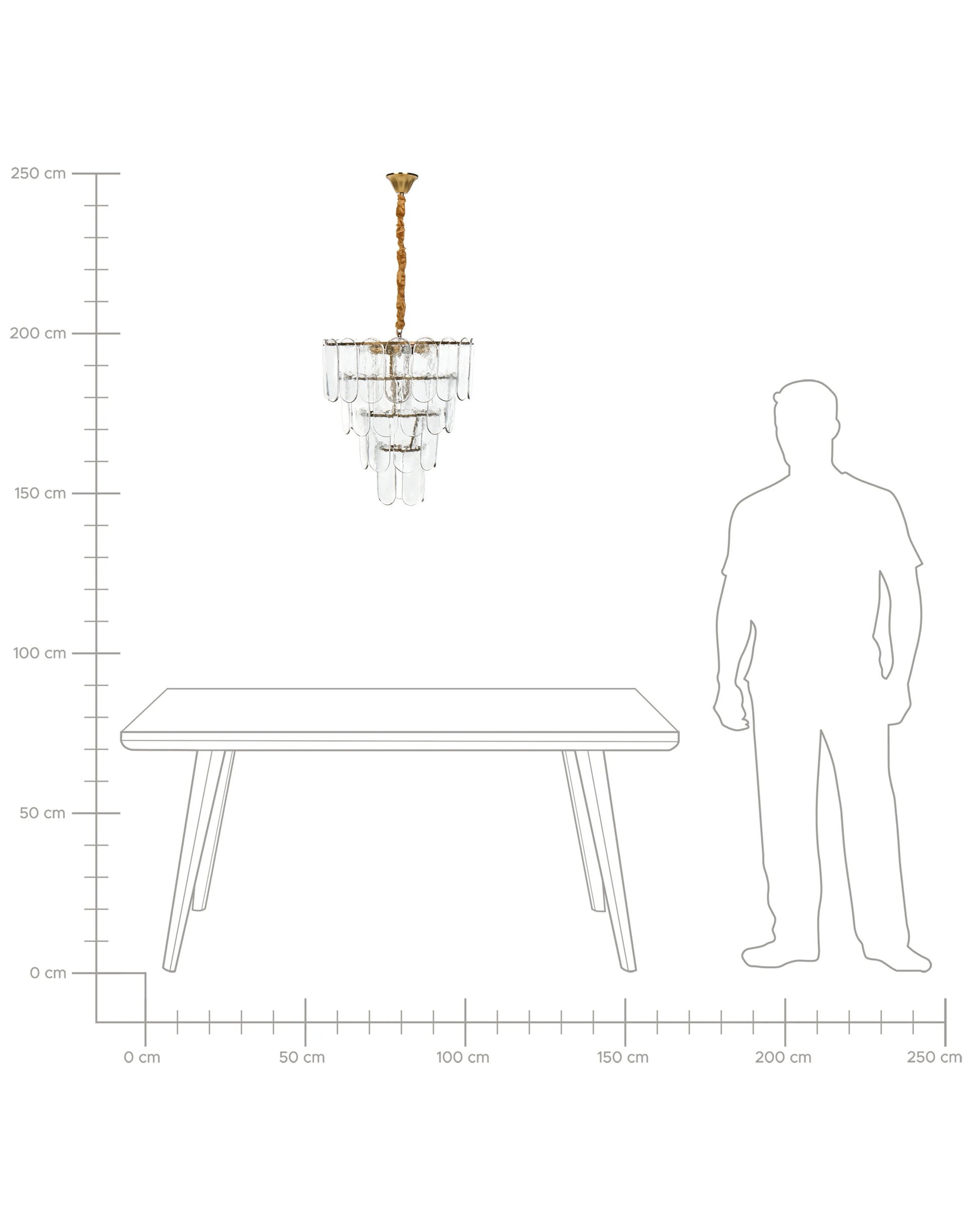  Chandelier CARAVELI Glass Brass