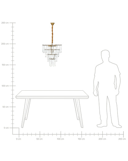  Chandelier CARAVELI Glass Brass