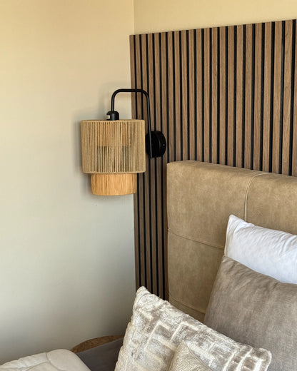  Set Of 2 Wall Lamps JAMMA Paper Rope Natural