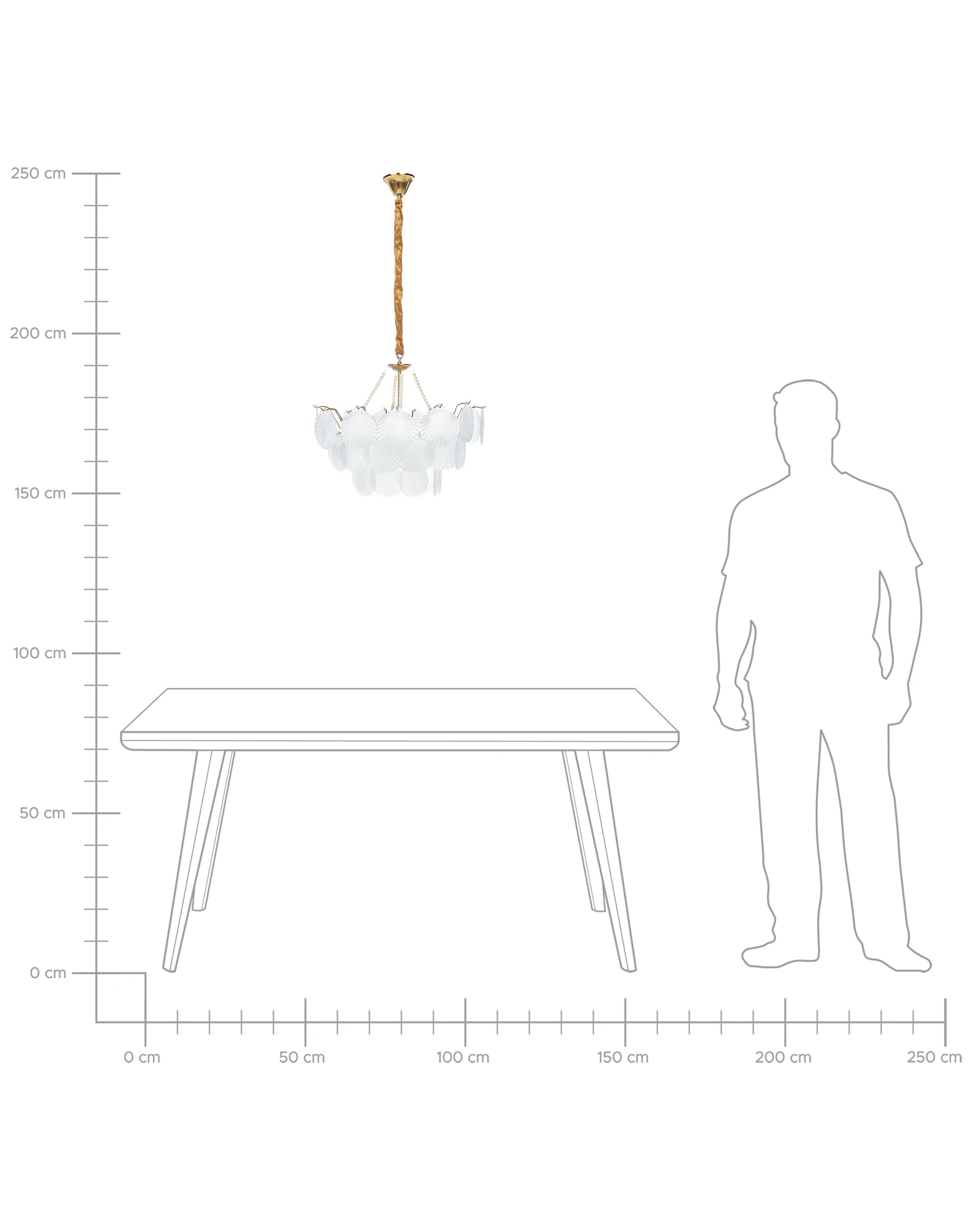  Chandelier BIGOTE Glass Brass