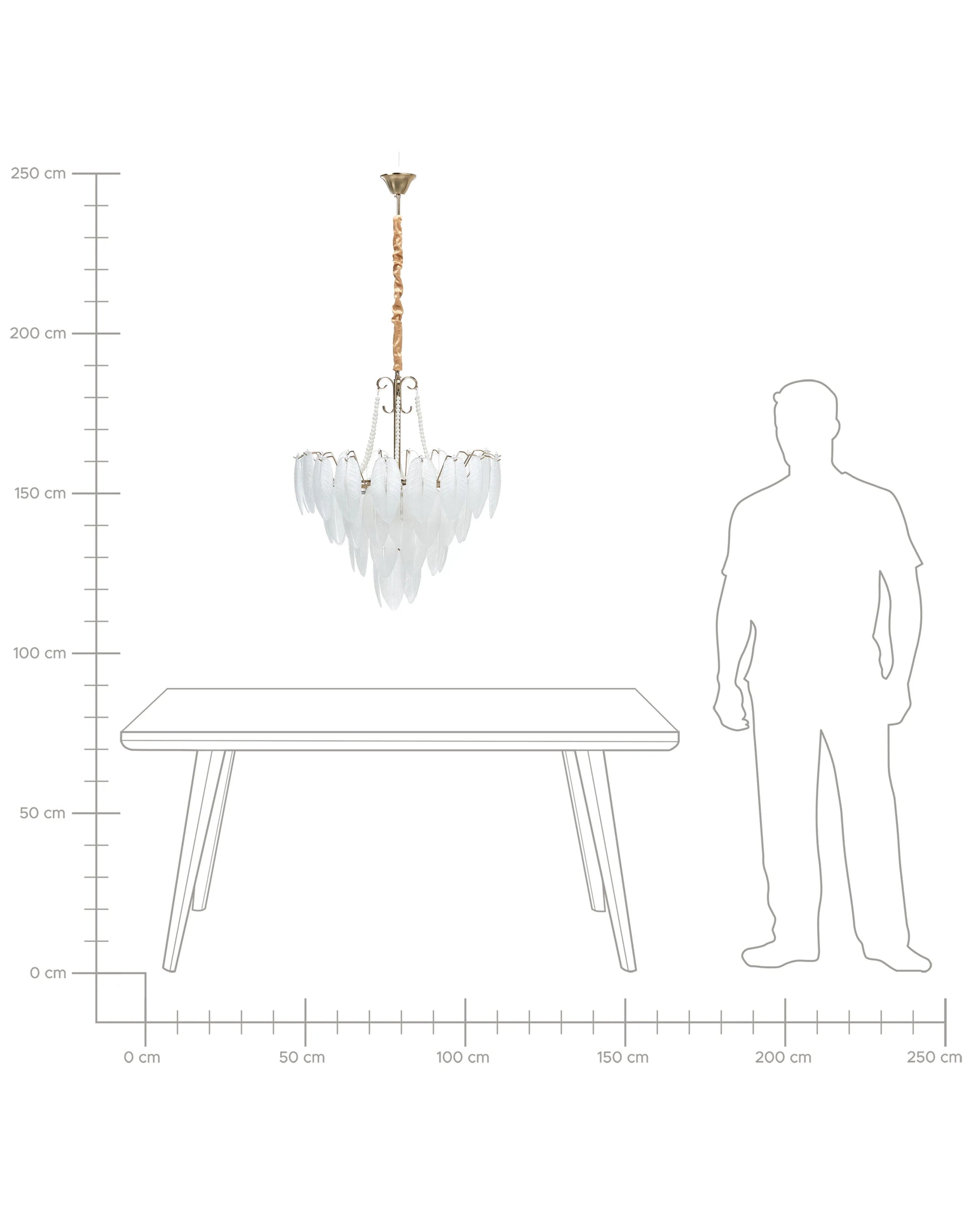  Chandelier YAUCA Glass Brass