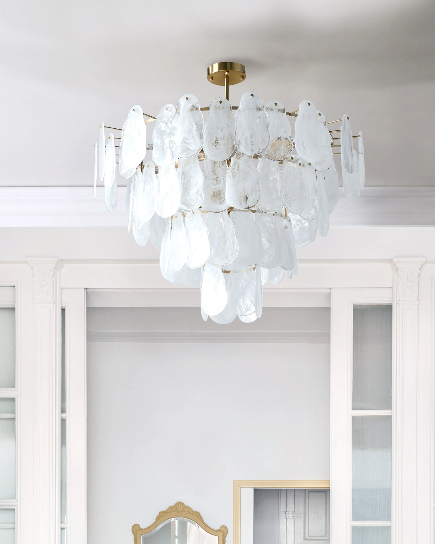  Chandelier OSMORE Glass Brass