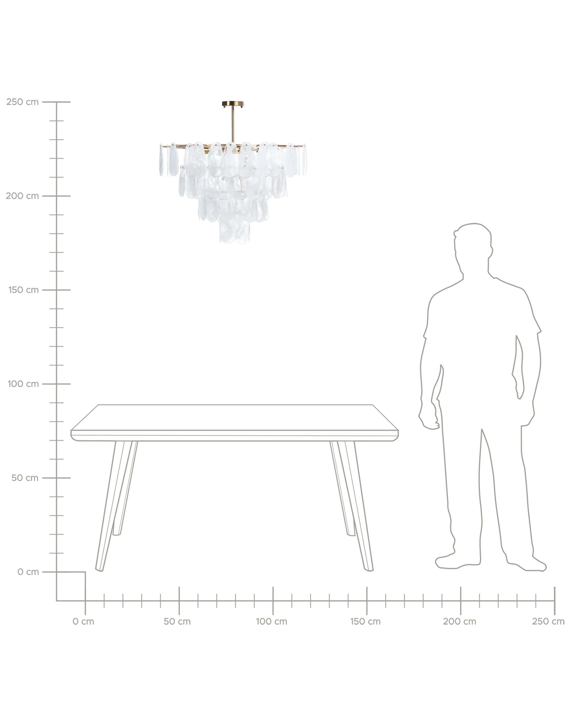  Chandelier OSMORE Glass Brass