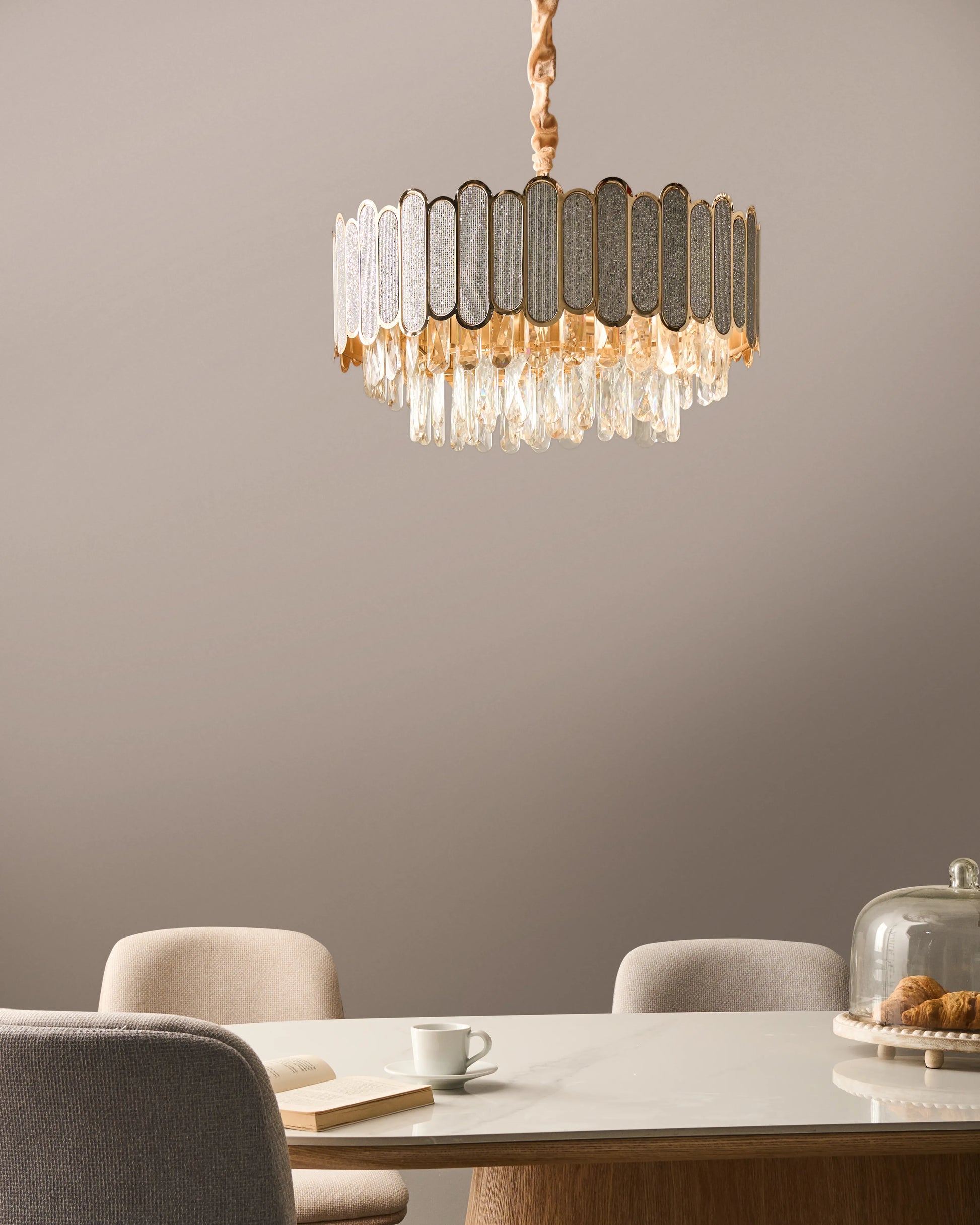 Chandelier AGUARICO Glass Brass