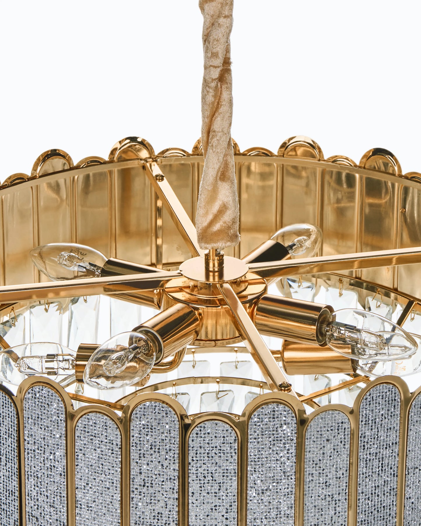  Chandelier AGUARICO Glass Brass