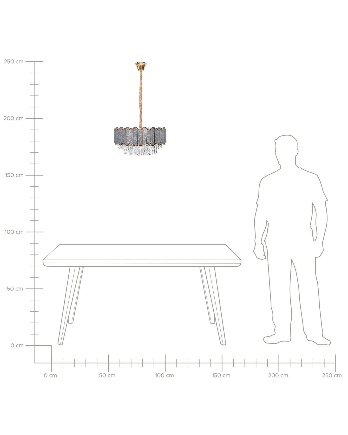  Chandelier AGUARICO Glass Brass