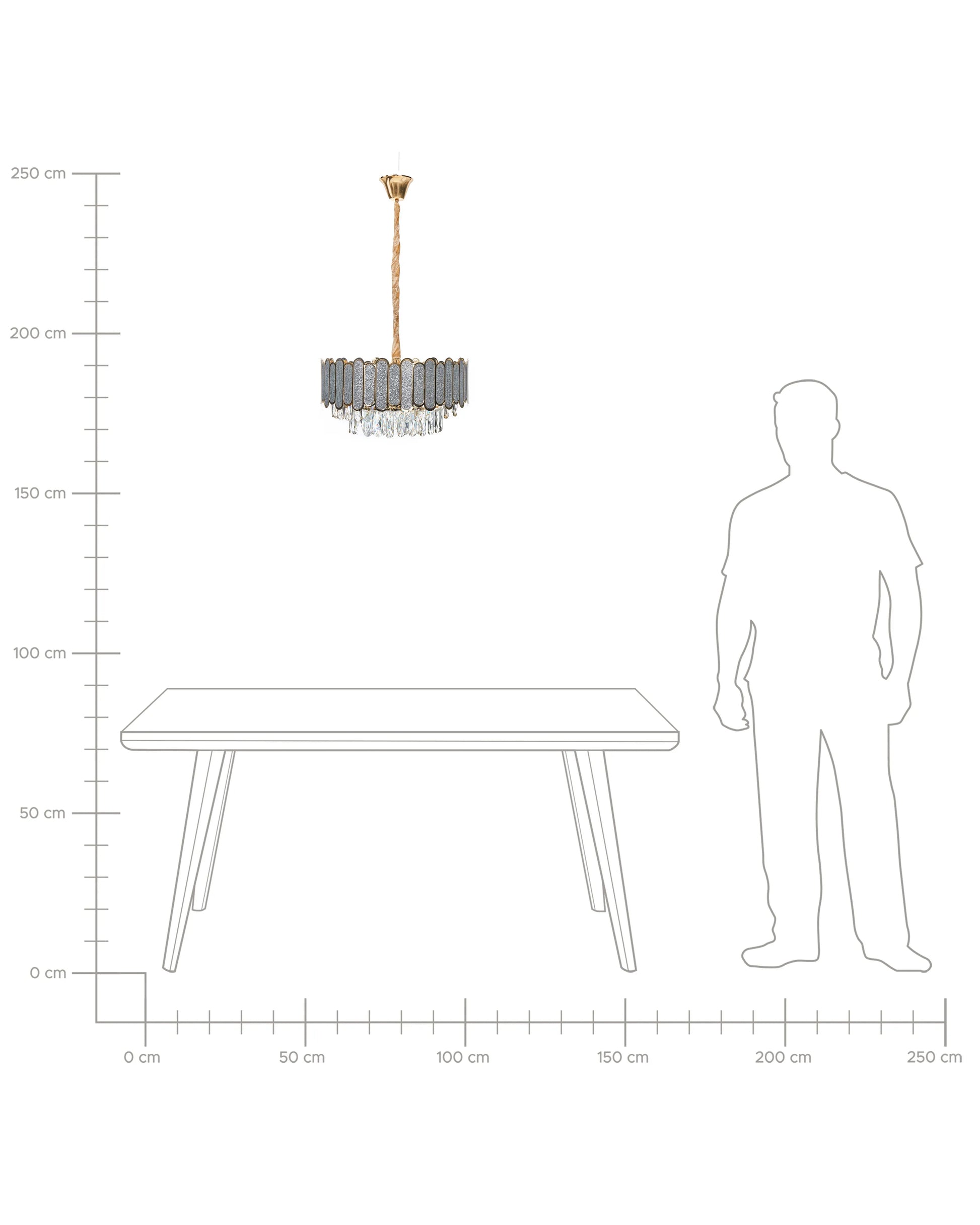  Chandelier AGUARICO Glass Brass