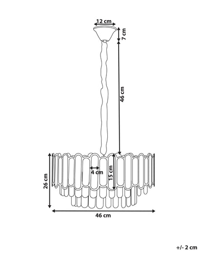  Chandelier AGUARICO Glass Brass