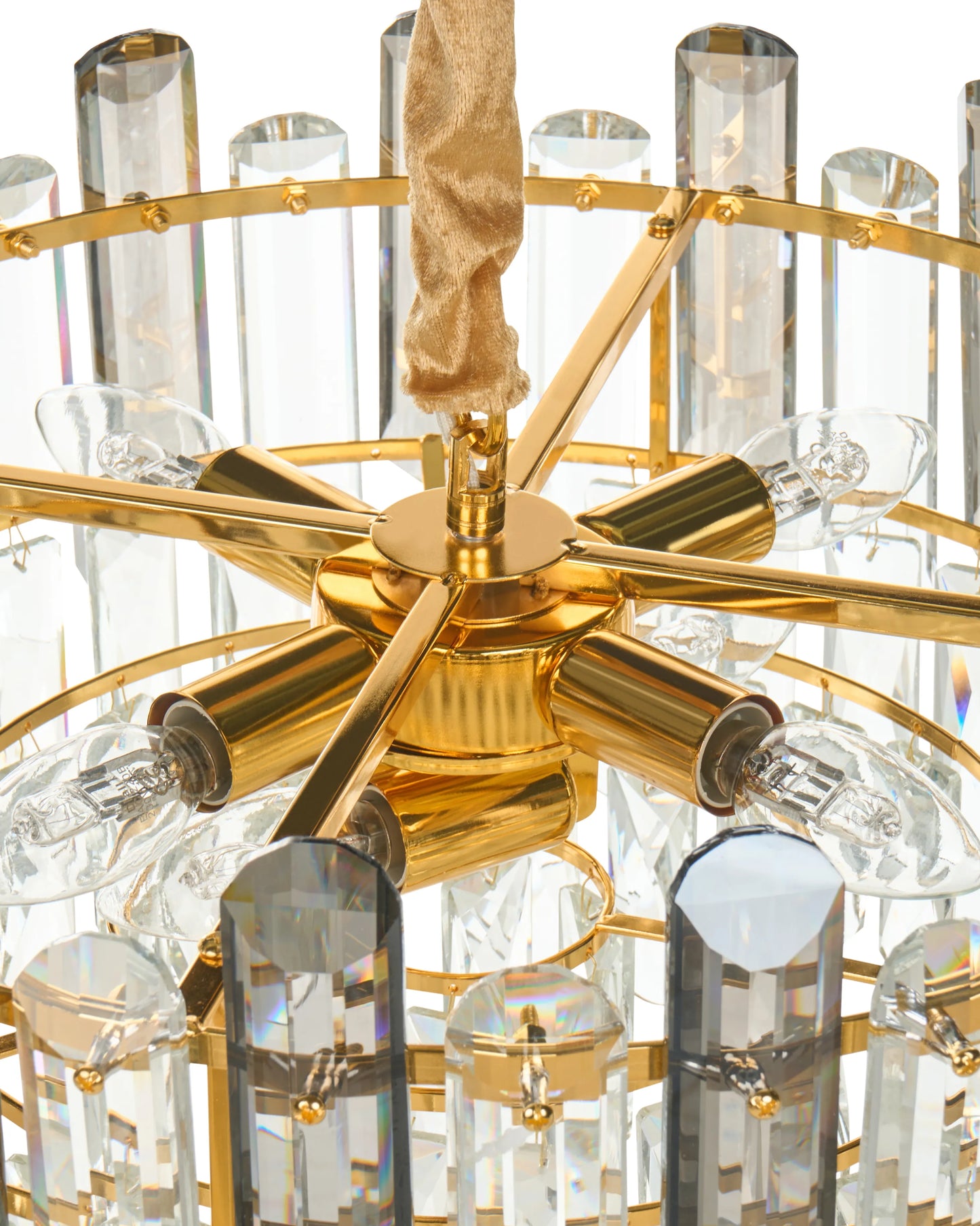  Chandelier MANTARO Glass Gold