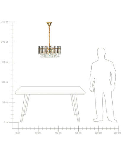  Chandelier MANTARO Glass Gold