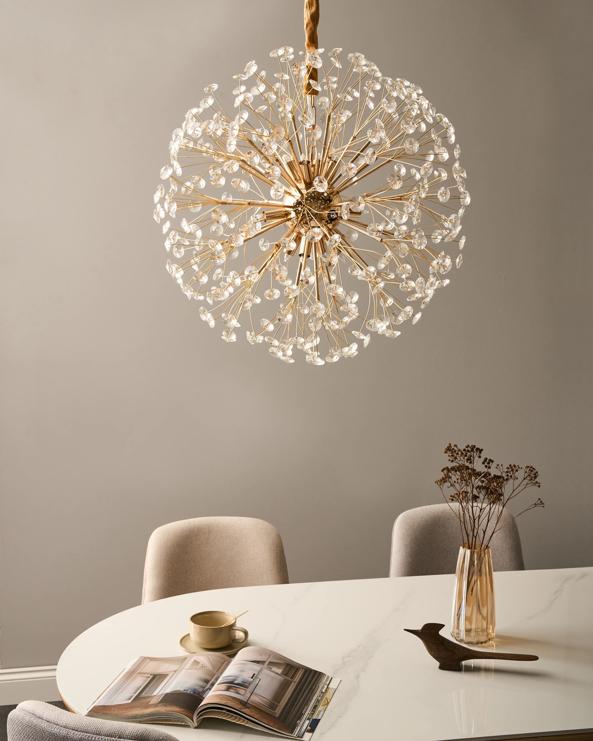  Chandelier TIMANE Glass Brass