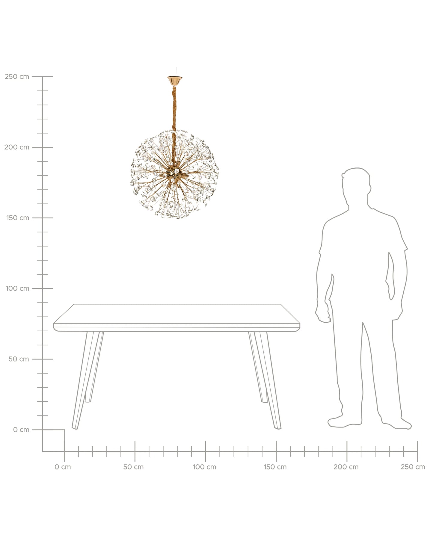  Chandelier TIMANE Glass Brass