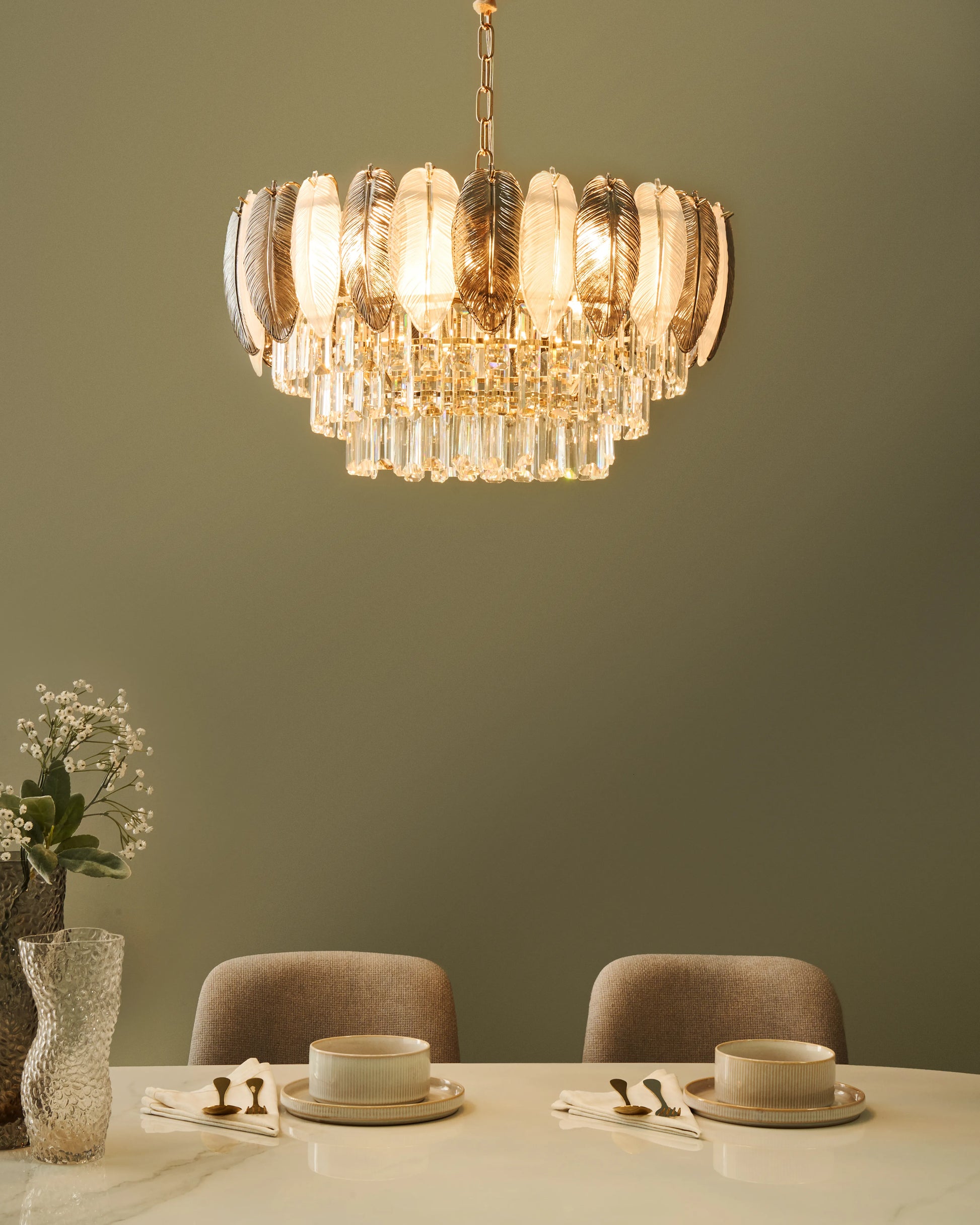  Chandelier CANAGUA Glass Brass