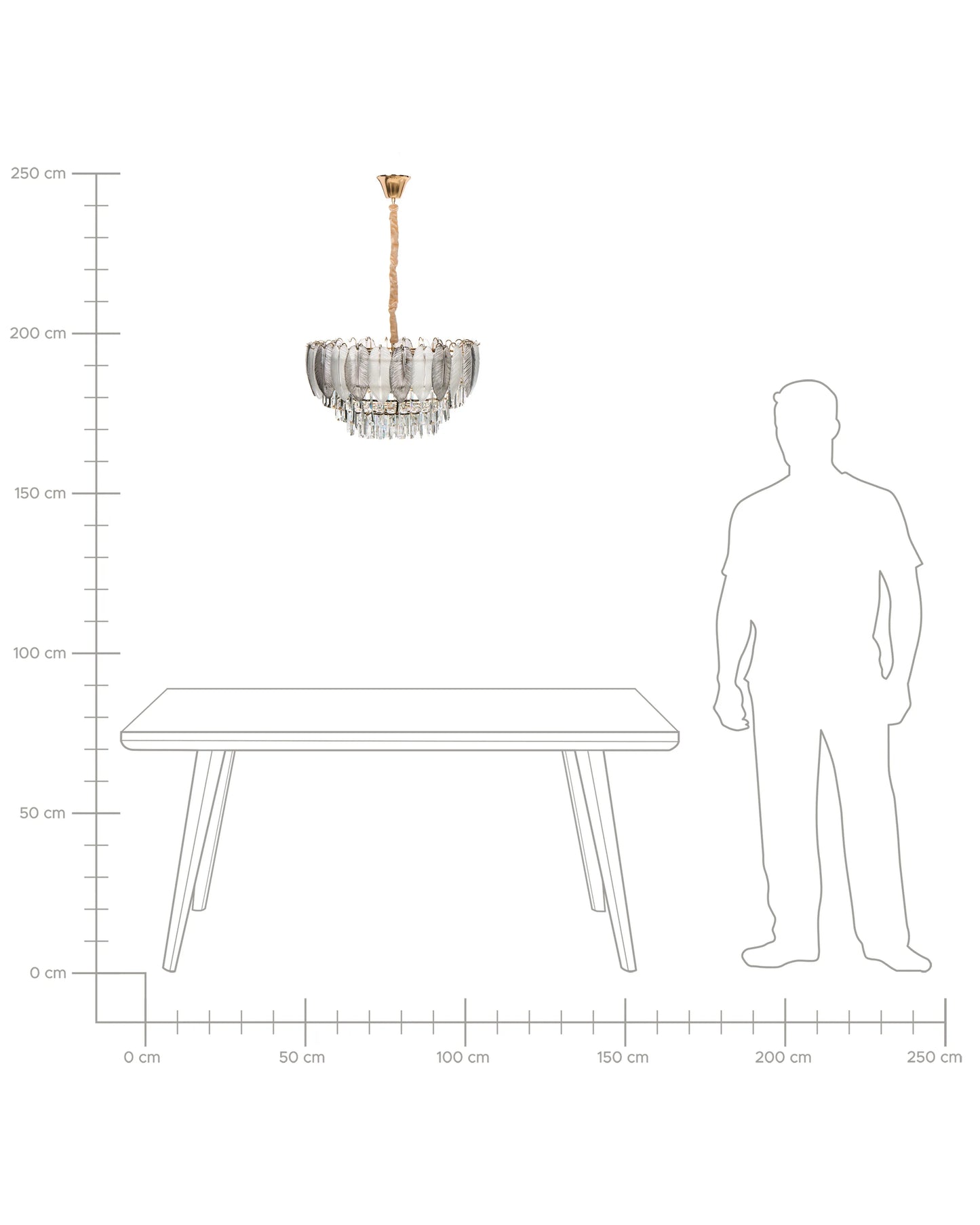  Chandelier CANAGUA Glass Brass