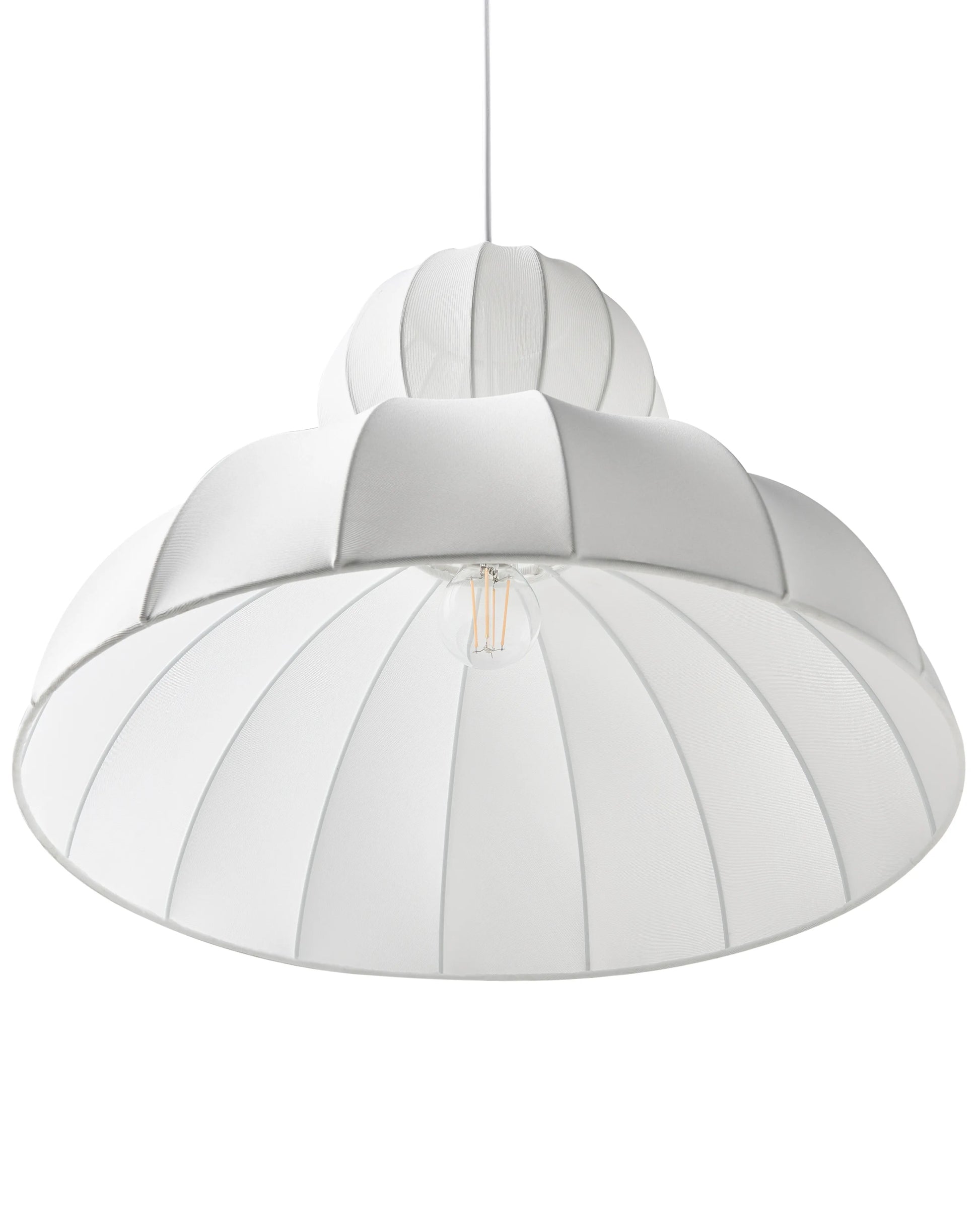  Pendant Lamp GOELETTE Faux Silk White