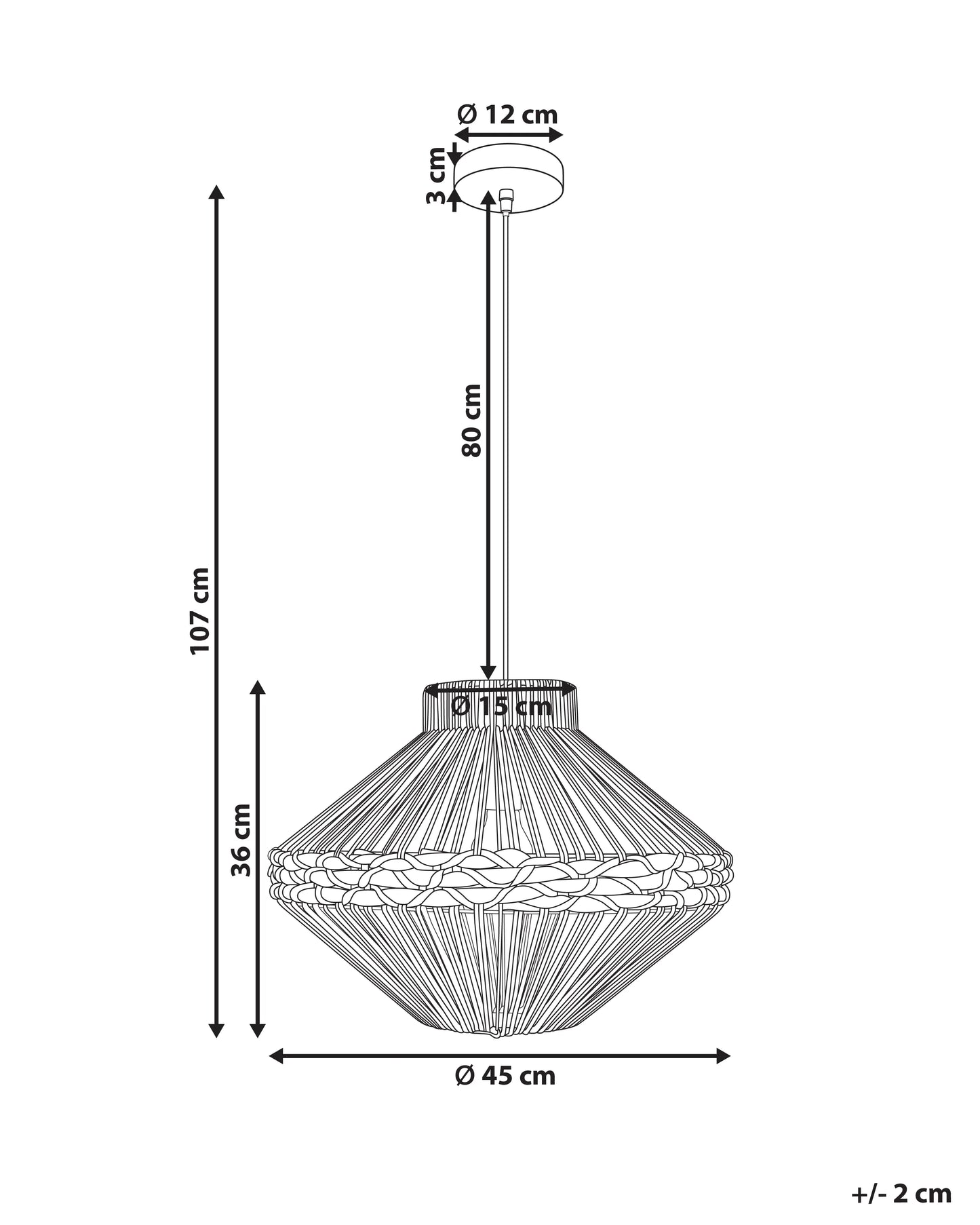  Pendant Lamp RABACCA Paper Rope Natural