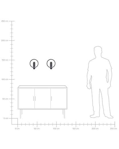  Set Of 2 Wall Lamps BLIES LED Metal Black