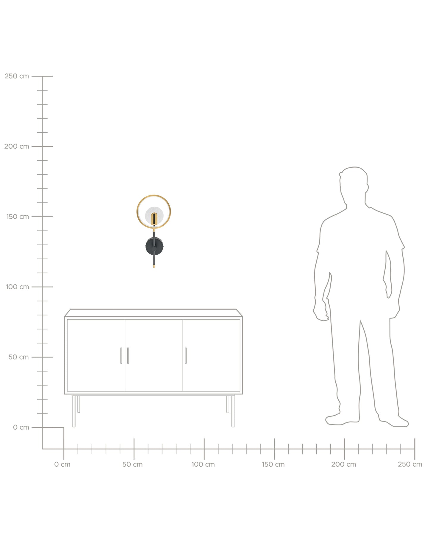  LED Wall Lamp SAMBRE Metal Gold Black