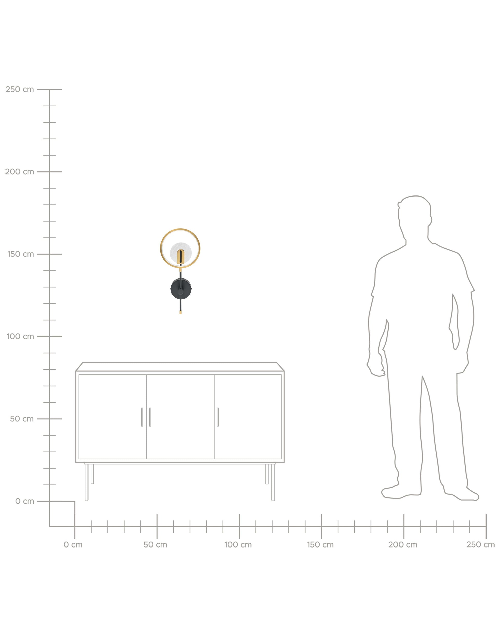  LED Wall Lamp SAMBRE Metal Gold Black
