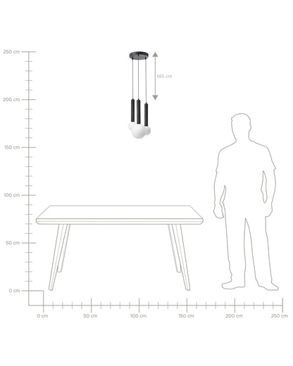  Pendant Lamp BOUES Metal Black