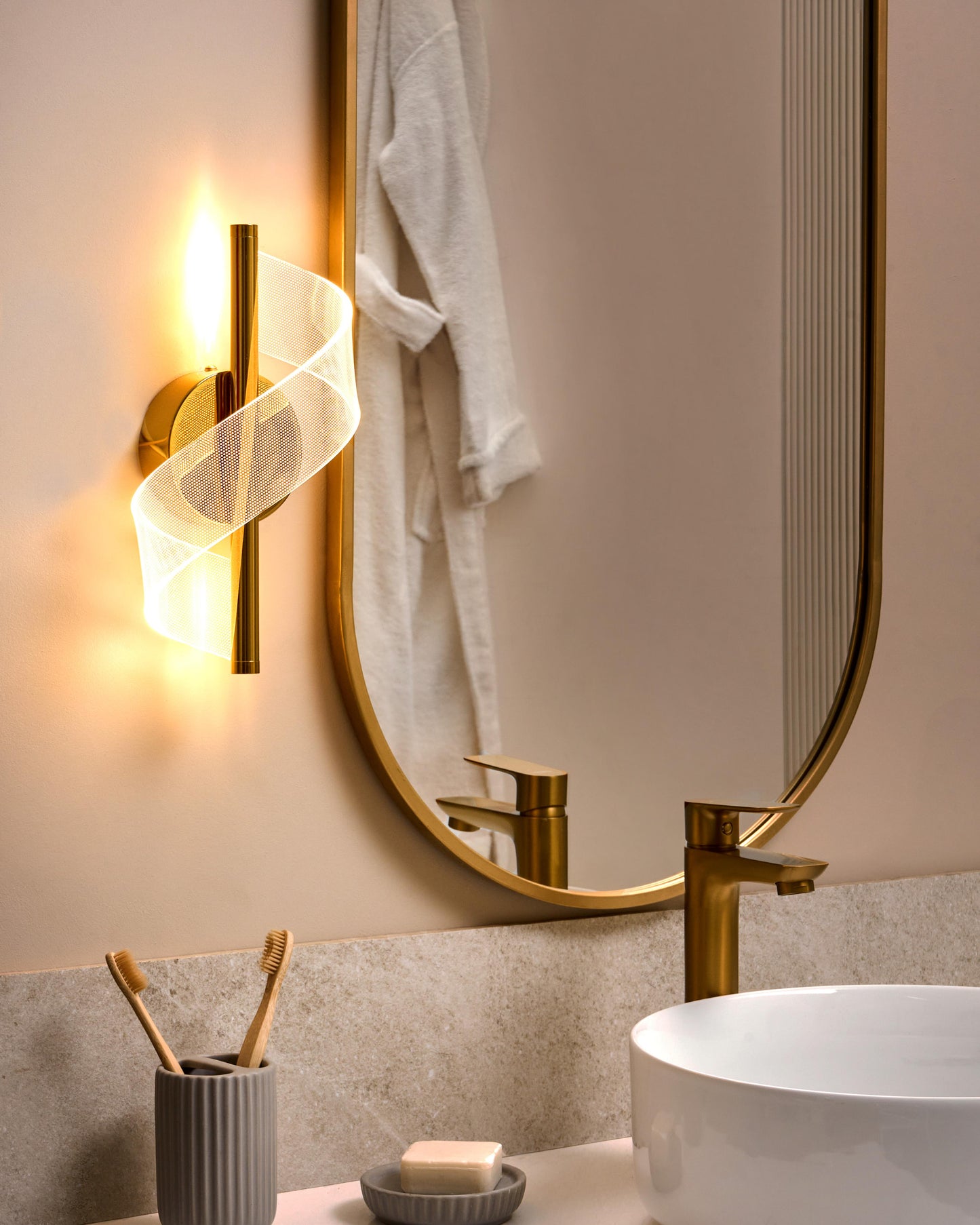  LED Wall Lamp SARELA Metal Gold