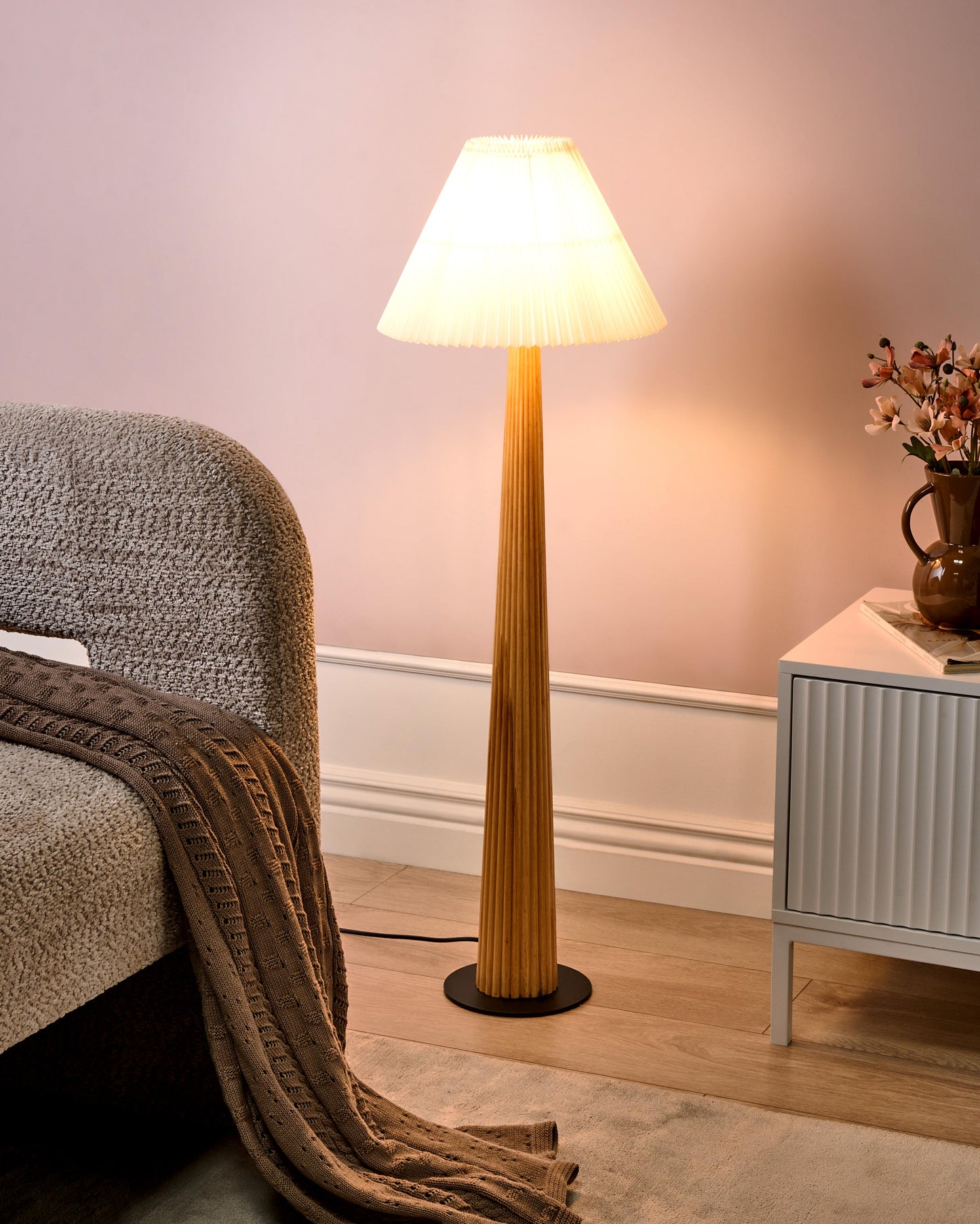  Floor Lamp ALIGIDE Wood Natural