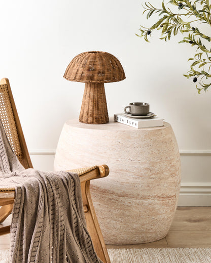  Table Lamp Mushroom ALERO Rattan Natural