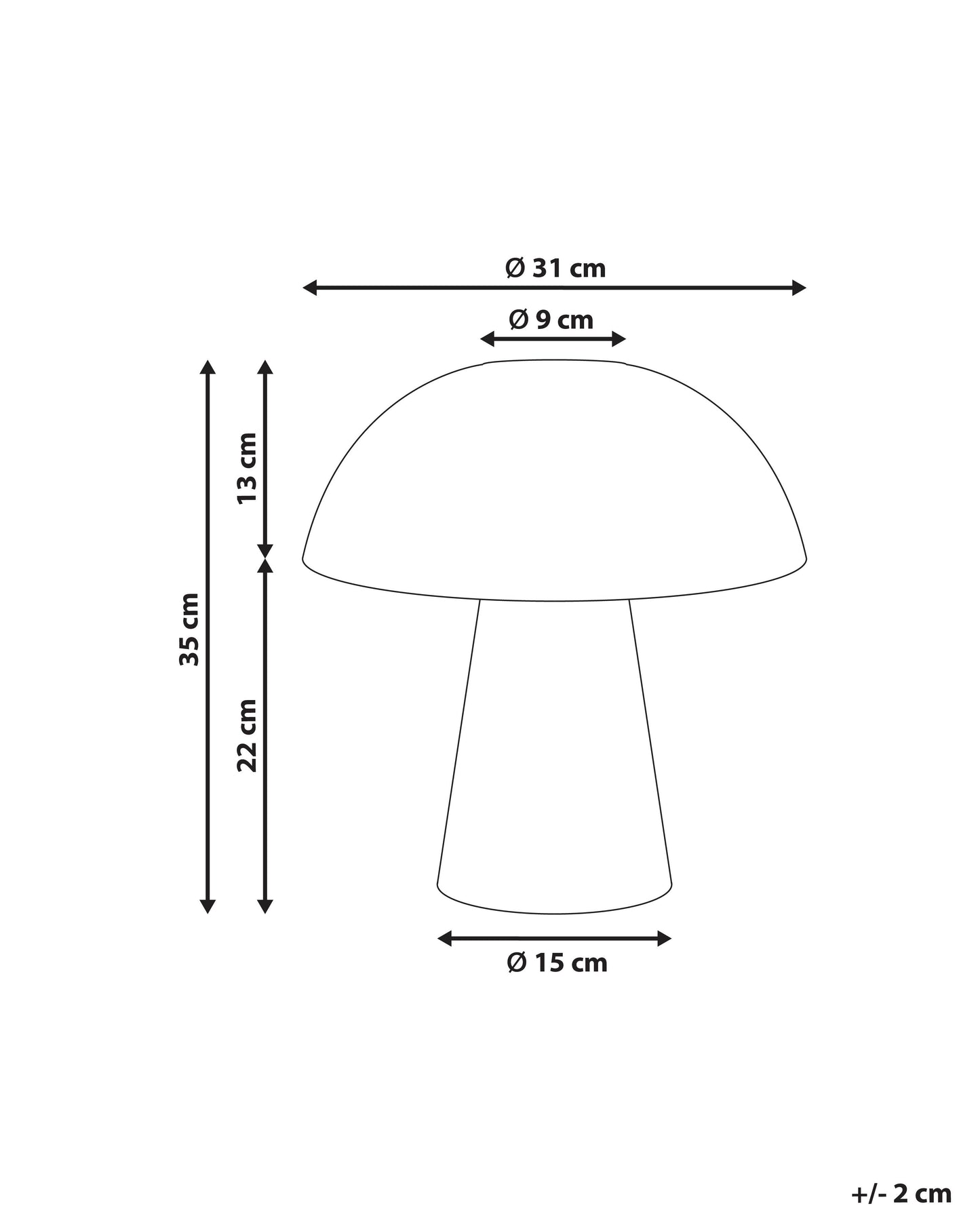  Table Lamp Mushroom ALERO Rattan Natural