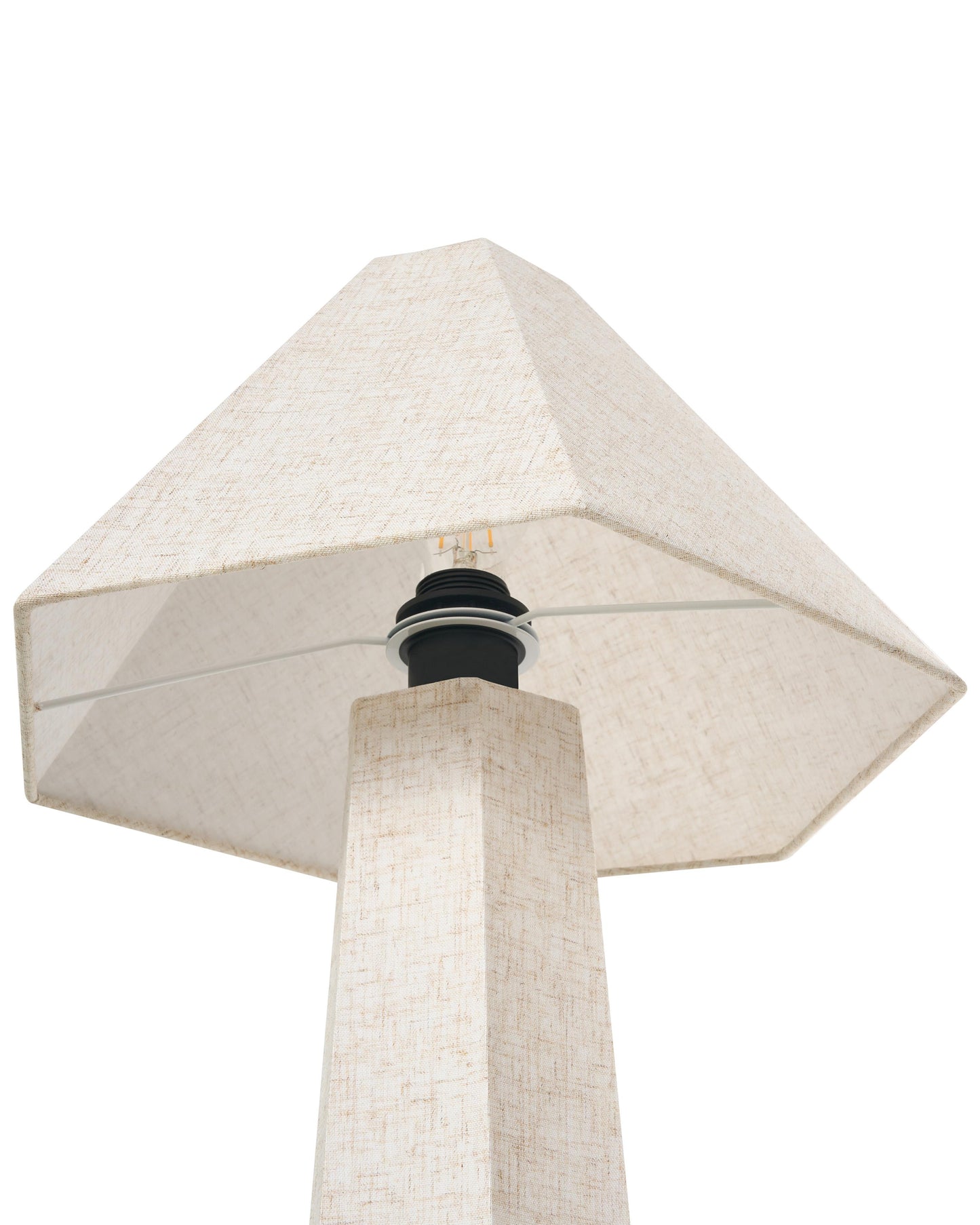  Floor Lamp DEMBI Faux Linen Light Beige
