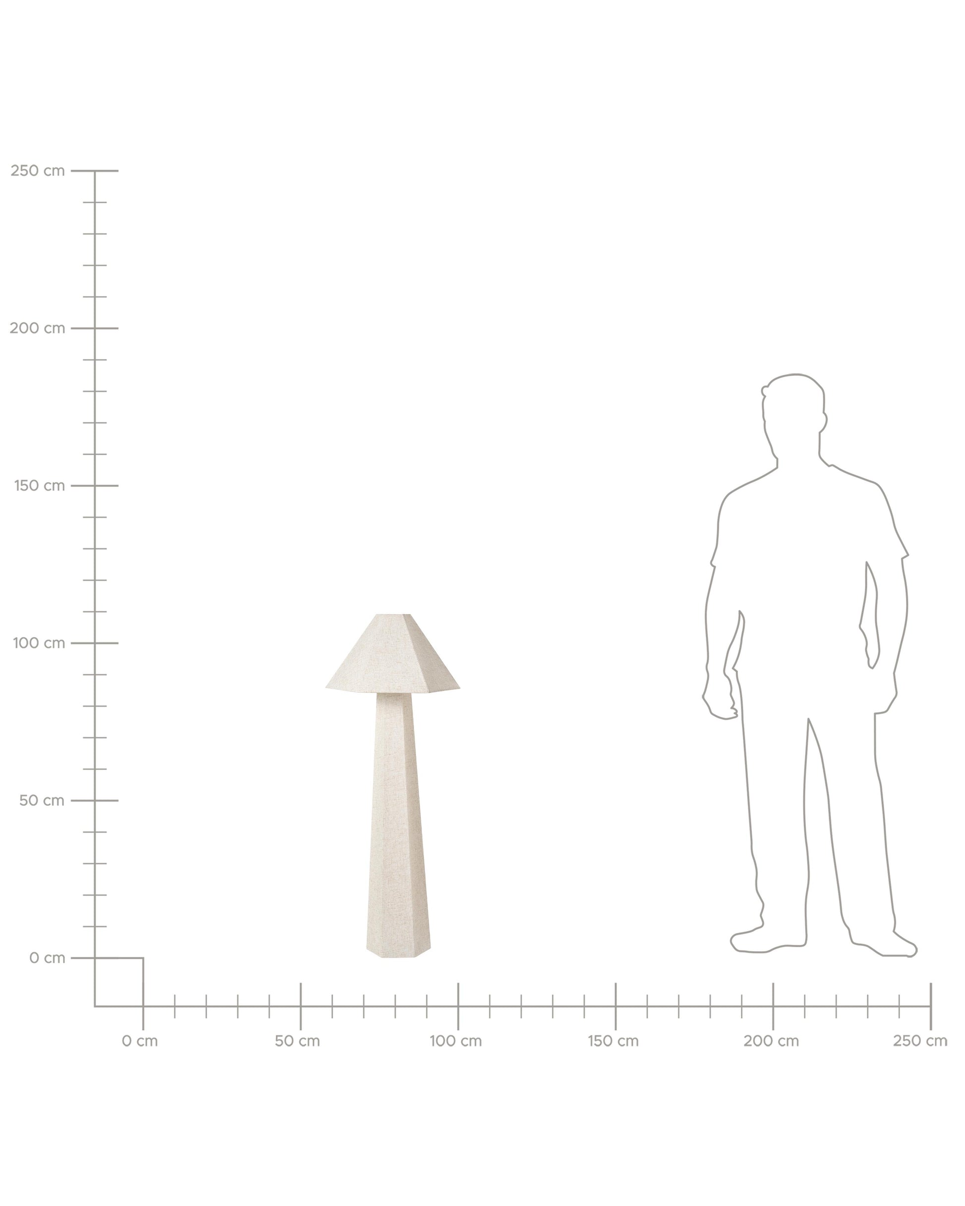  Floor Lamp DEMBI Faux Linen Light Beige