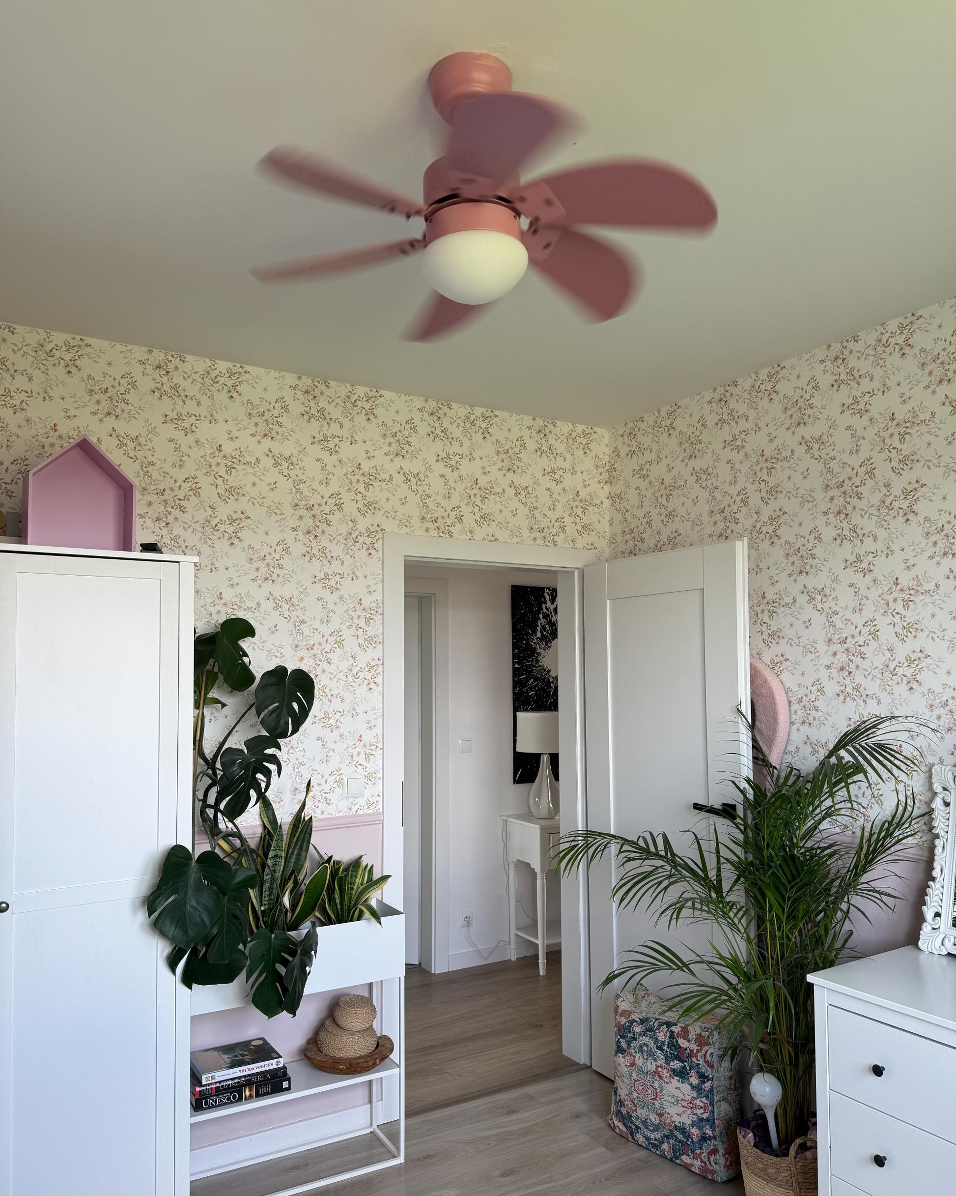  Ceiling Fan With Light LOGAR With Remote LED Pink